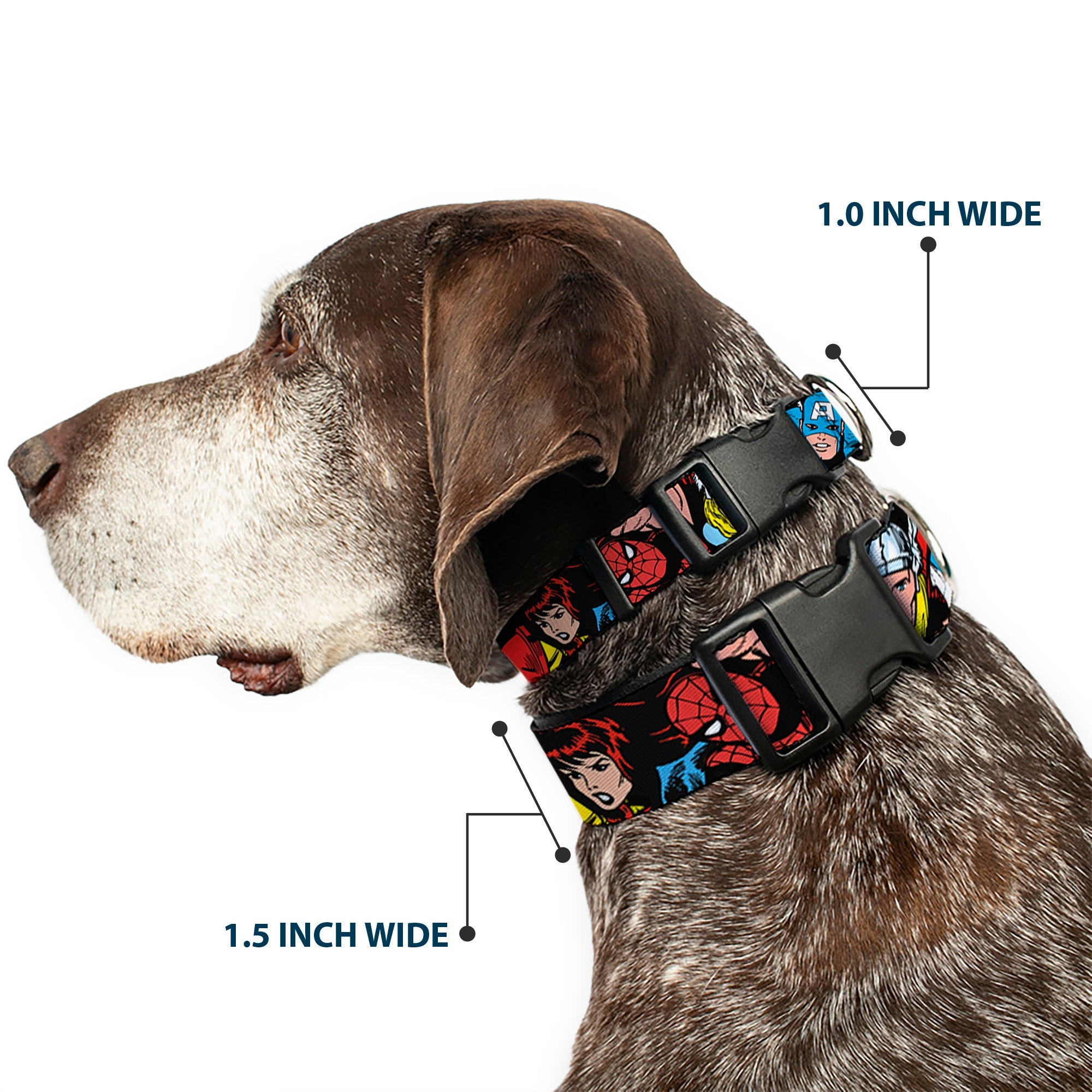 Plastic Clip Collar - 5-Marvel Characters Black