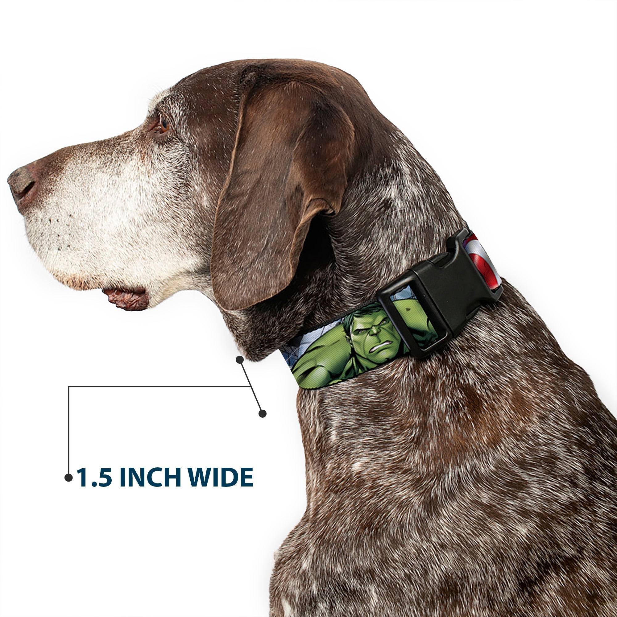 Plastic Clip Collar - Marvel Avengers 4-Superhero Poses CLOSE-UP
