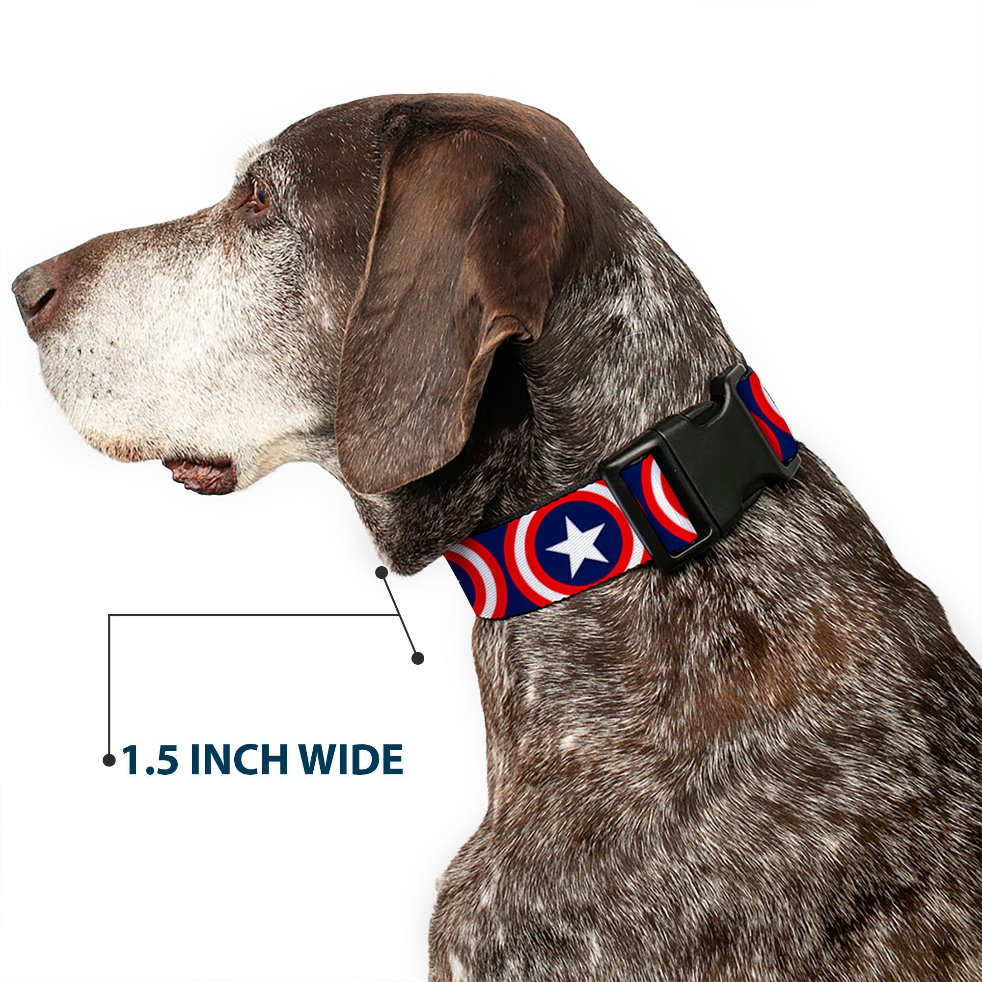 Plastic Clip Collar - Captain America Shield Repeat Navy