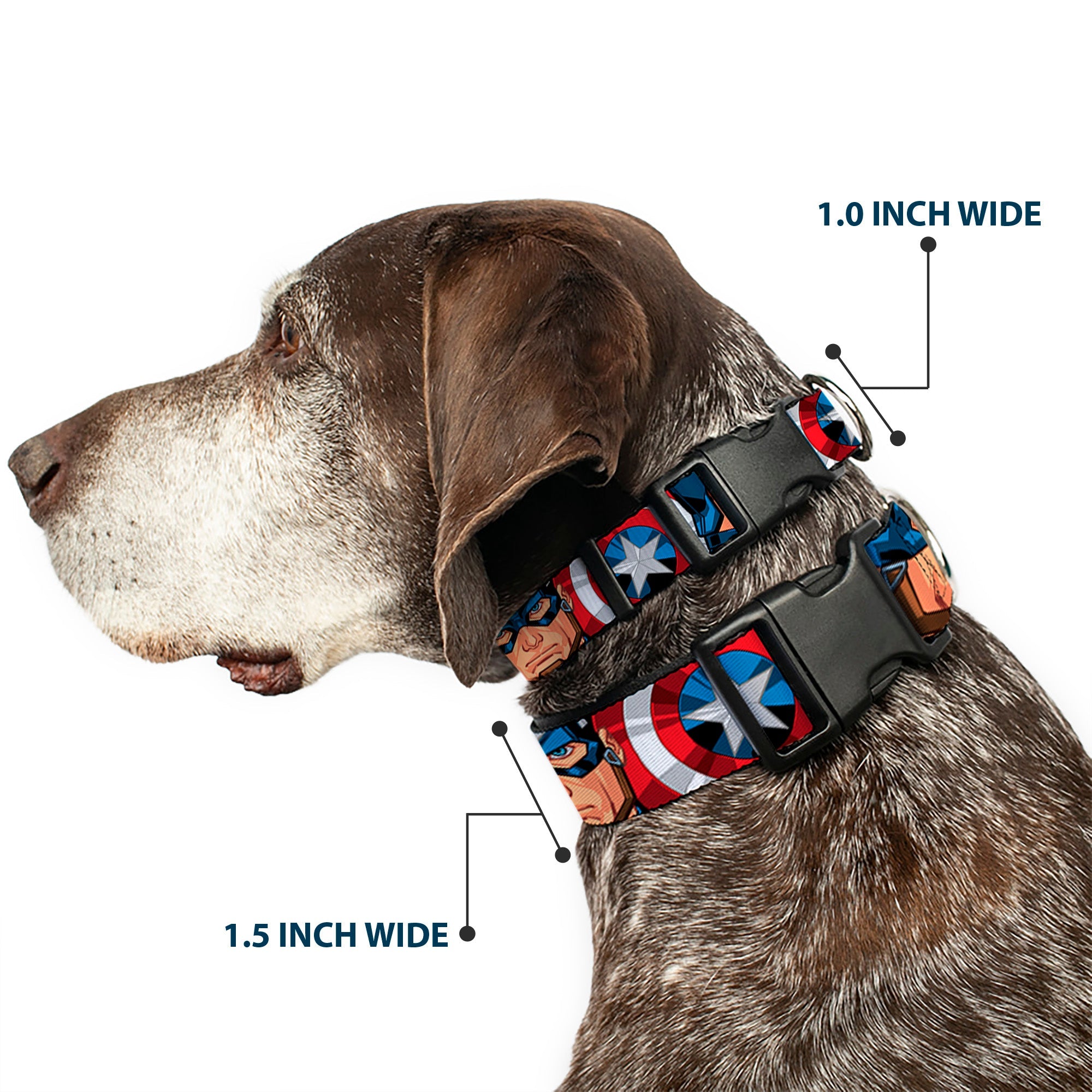 Plastic Clip Collar - Captain America Face Turns/Shield CLOSE-UP