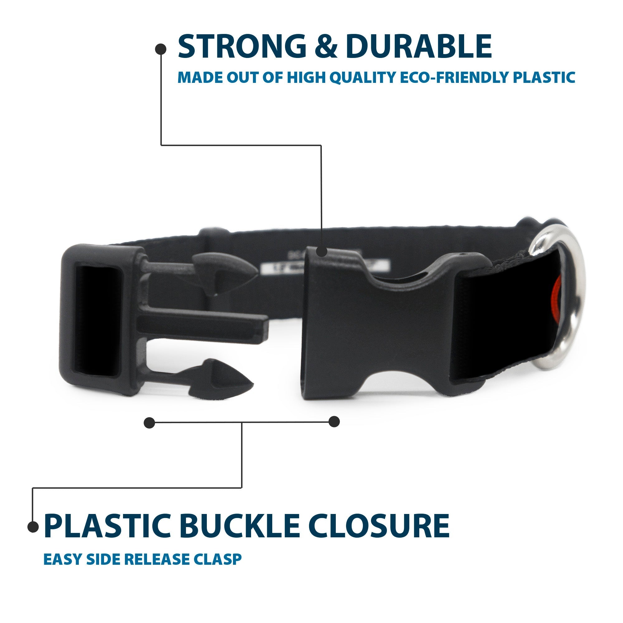 Plastic Clip Collar - Deadpool Logo Black/Red/White