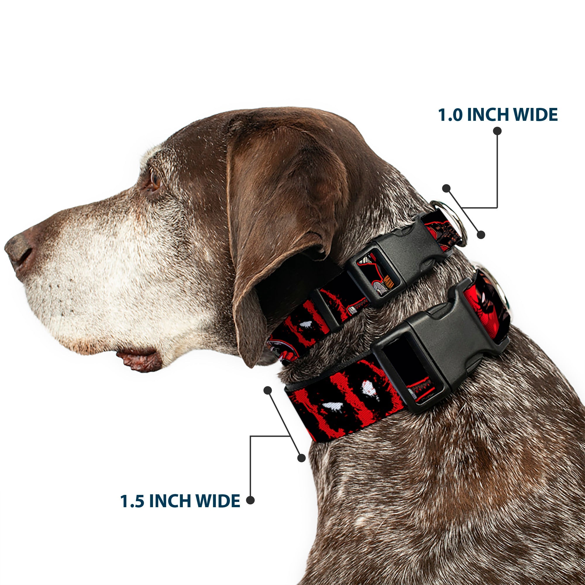 Plastic Clip Collar - Deadpool 2-Action Poses/Splatter Logo Black/Red/White