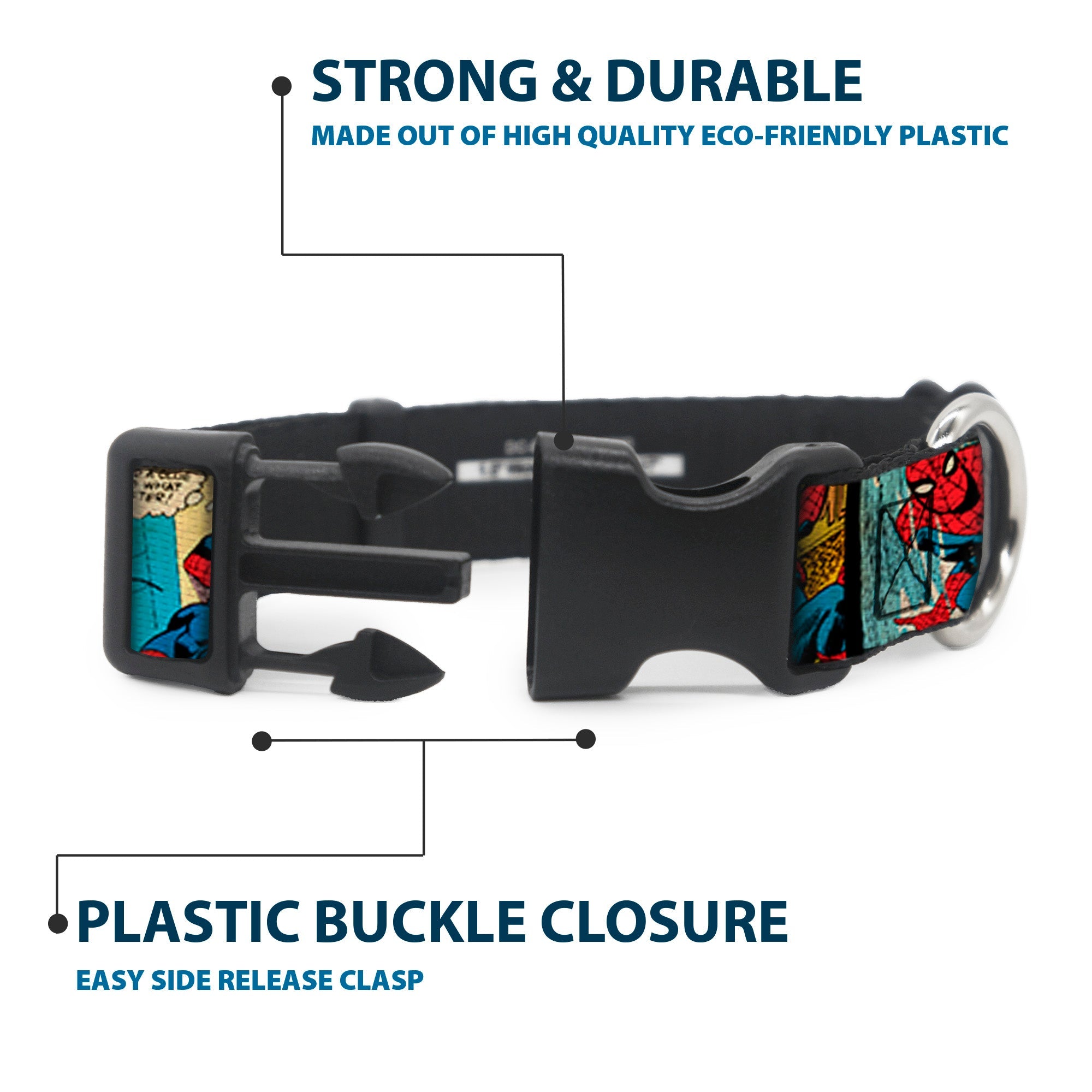 Plastic Clip Collar - Spider-Man Comic Strip