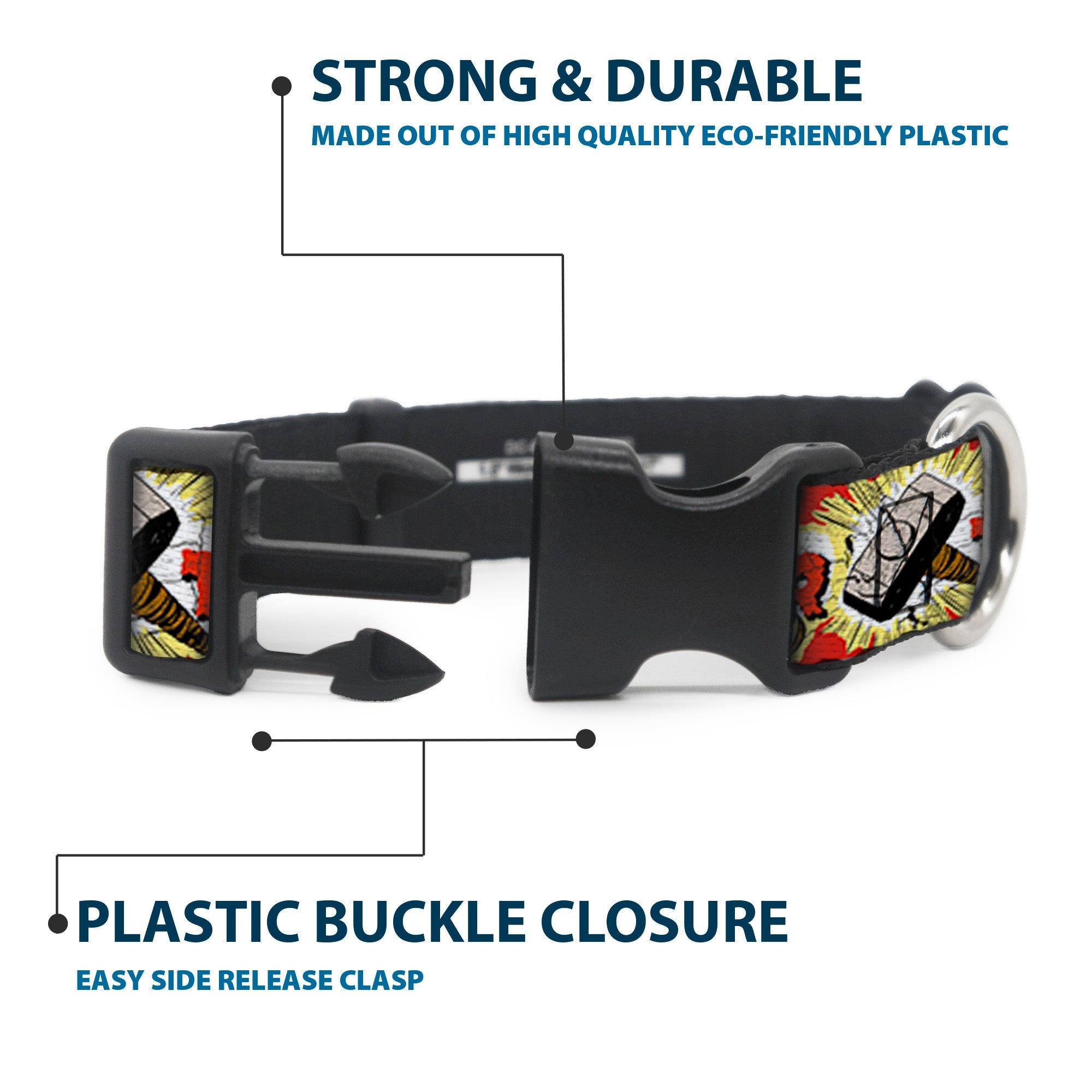 Plastic Clip Collar - THOR & Hammer Red/Yellow/White