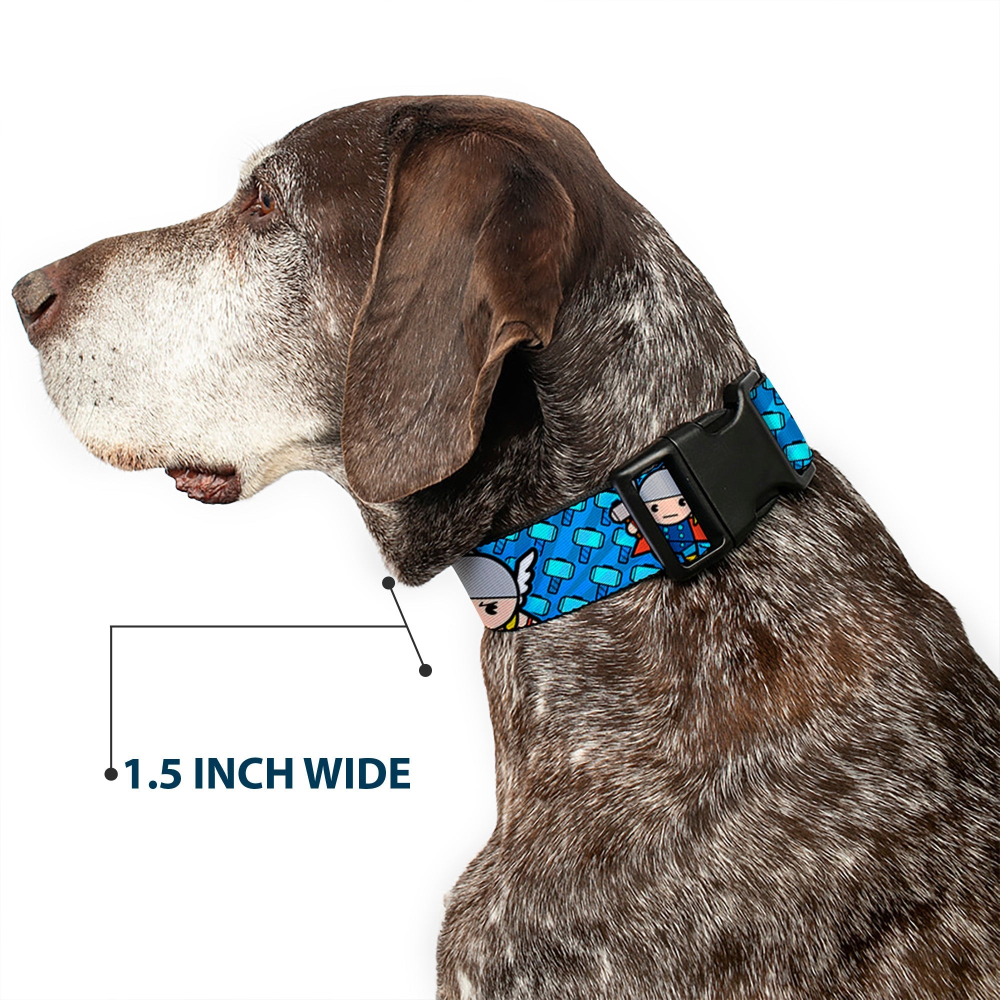 Plastic Clip Collar - Kawaii Thor Poses/Hammer Monogram Blues