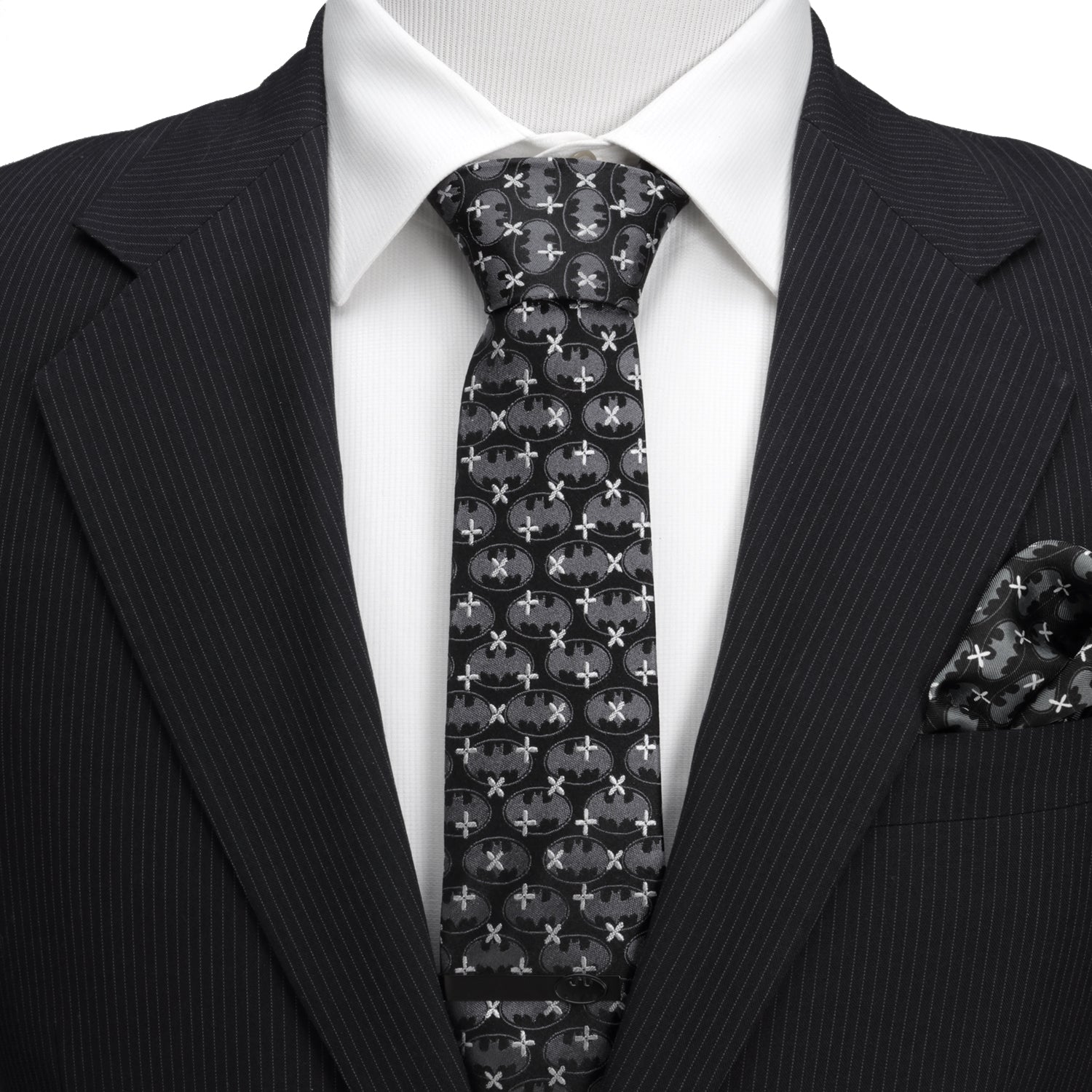 DC Batman Cross Black Silk Men's Tie