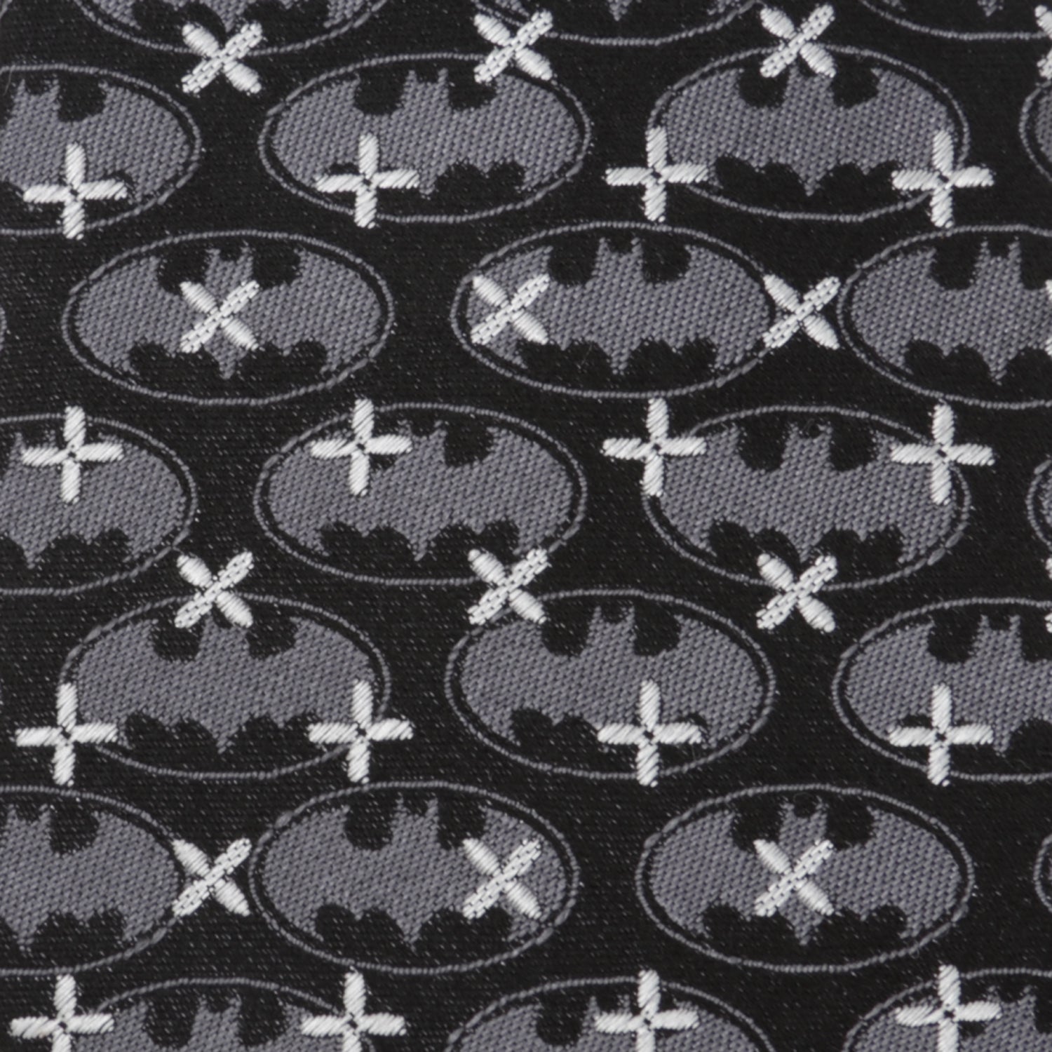 DC Batman Cross Black Silk Men's Tie