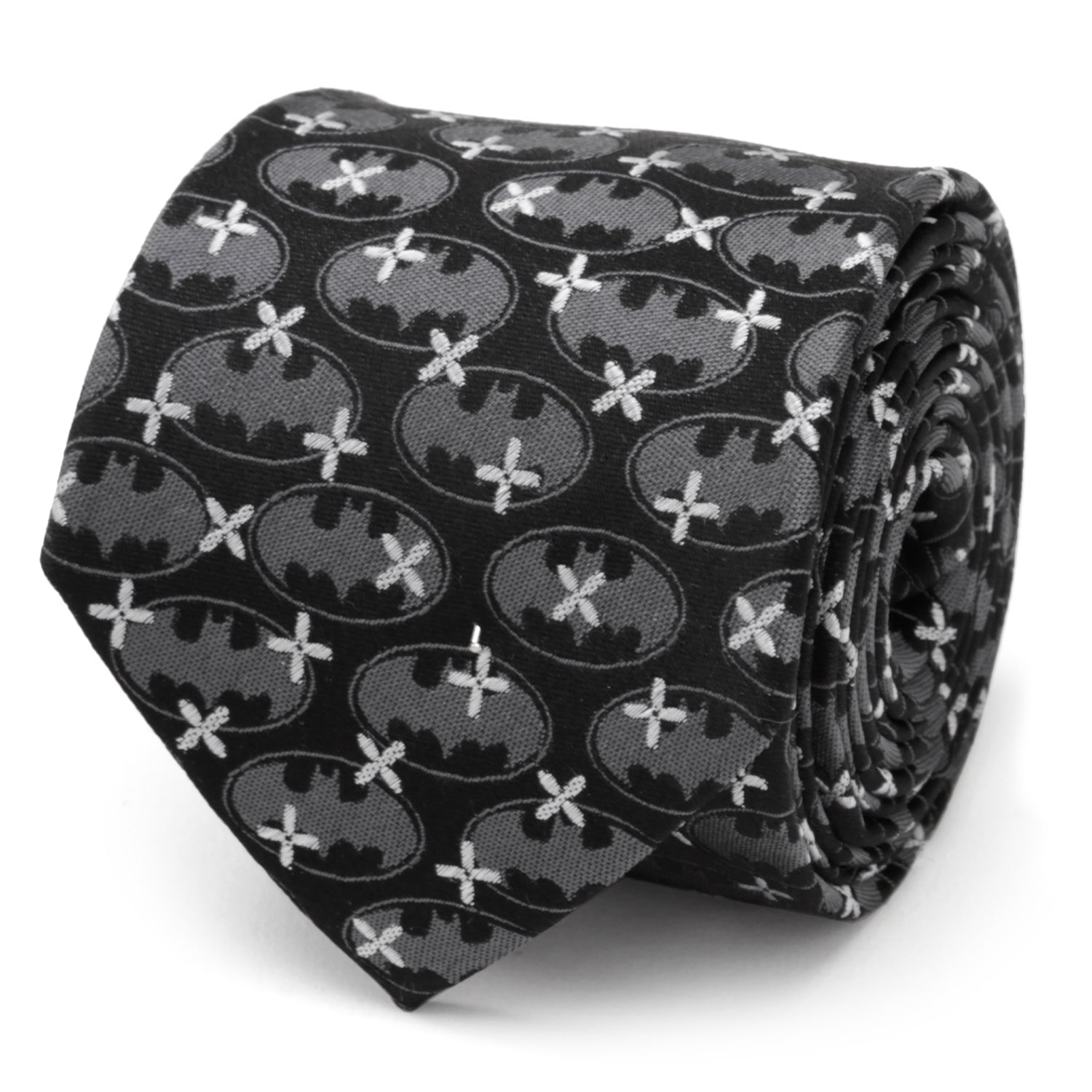DC Batman Cross Black Silk Men's Tie
