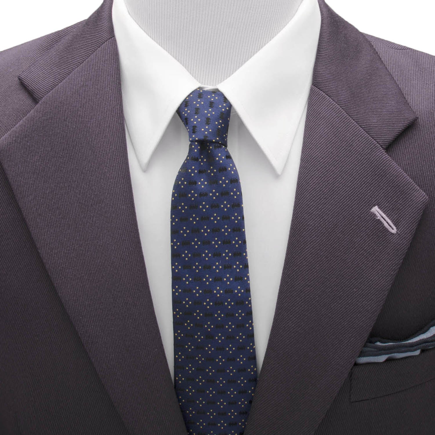 DC Batman Icon Diamond Dot Navy Mens Tie