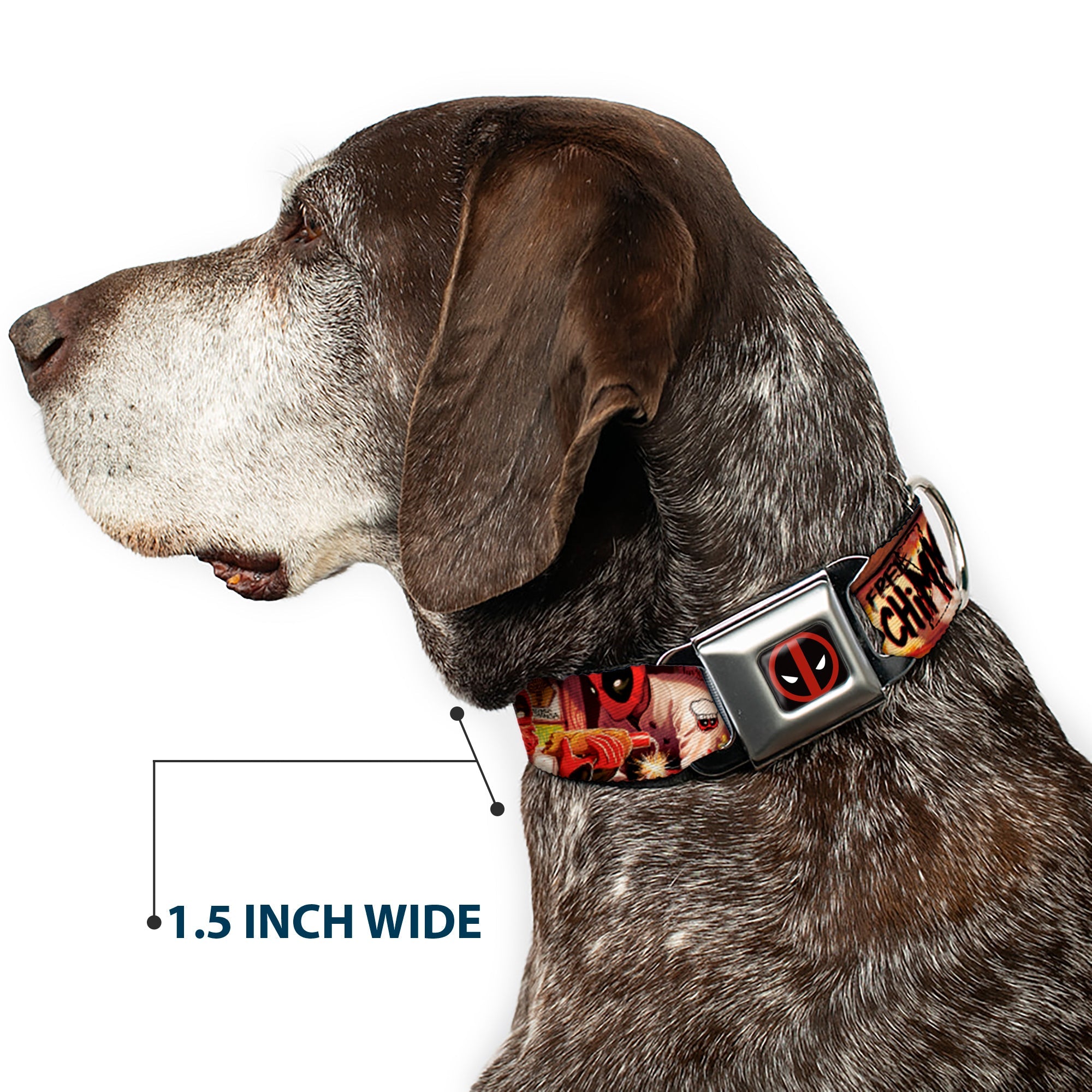 Deadpool Logo Black/Red/White Seatbelt Buckle Collar - Deadpool Kills Deadpool #2 Cover Dynamite Chimichanga