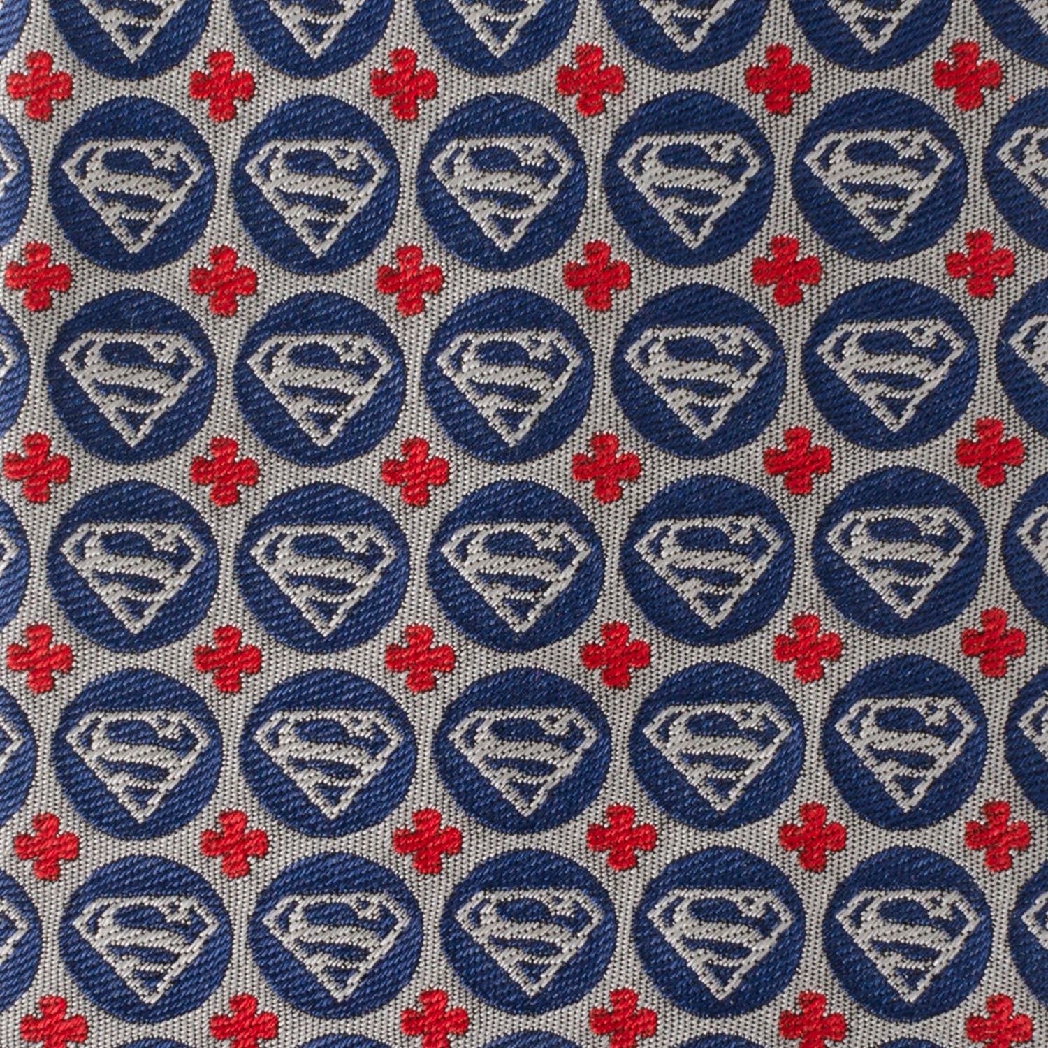 DC Superman Shield Motif Gray Men's Tie