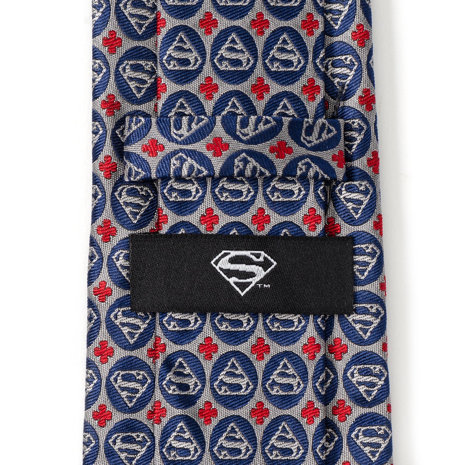 DC Superman Shield Motif Gray Men's Tie