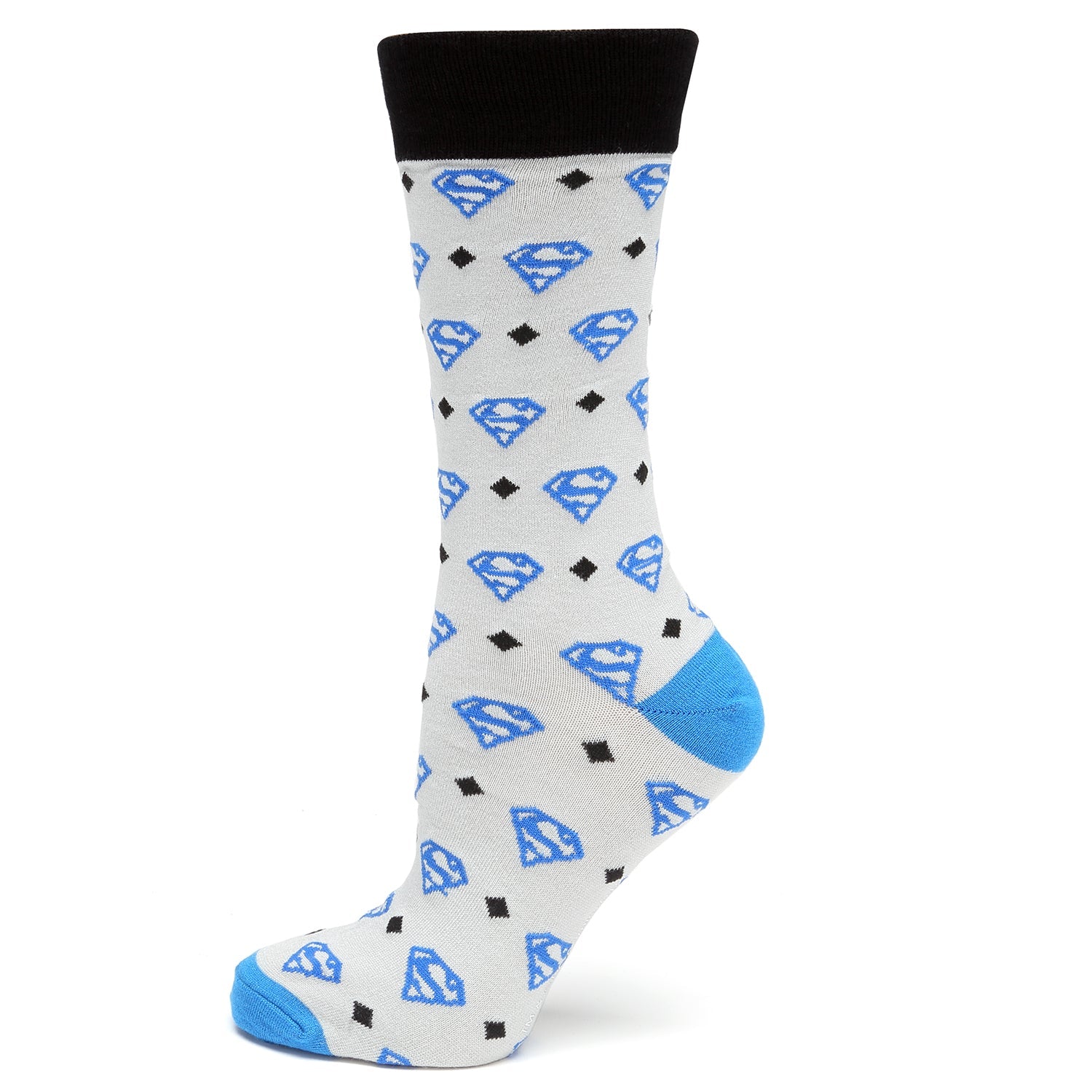 DC Superman Diamond Gray Socks