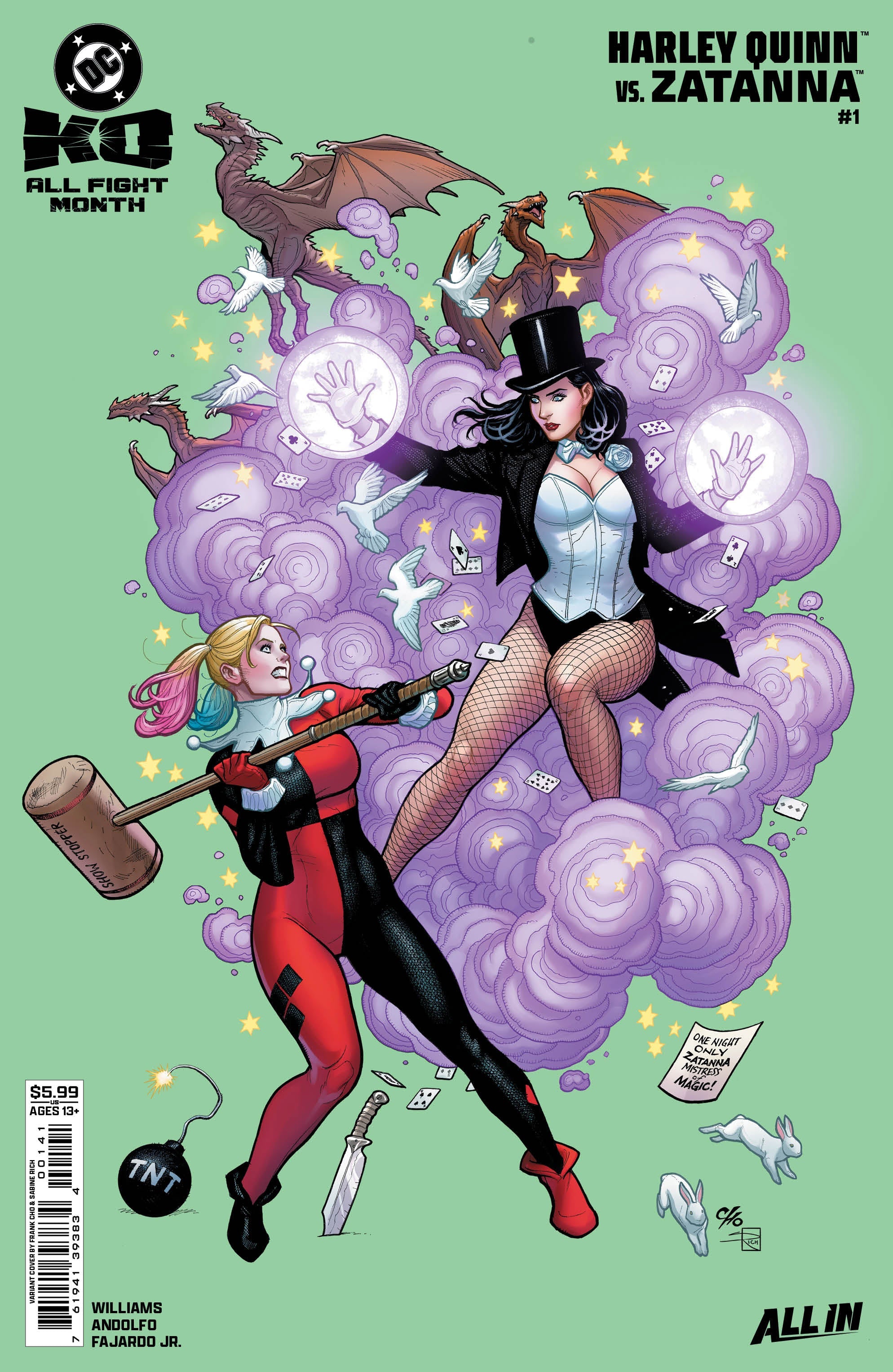 Dc K.O. Harley Quinn Vs Zatanna #1 (One Shot) B Frank Cho Variant (12/17/2025) Dc