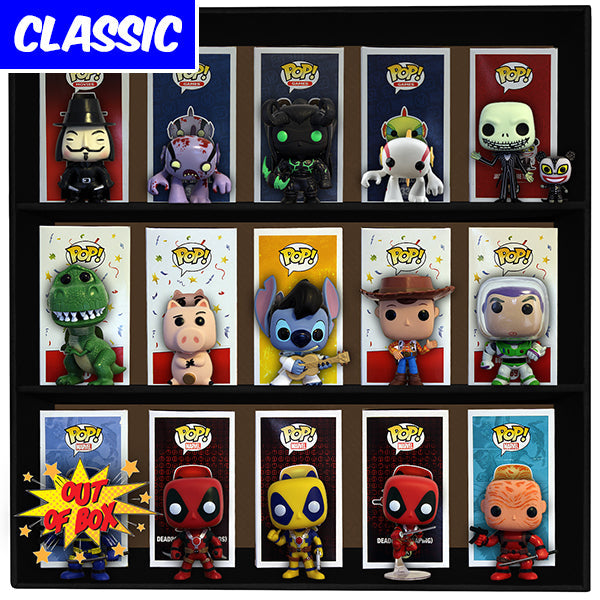 CLASSIC BLACK - Display Case for Funko Pops, Wall Mountable & Stackable Toy Shelf (Cardboard)
