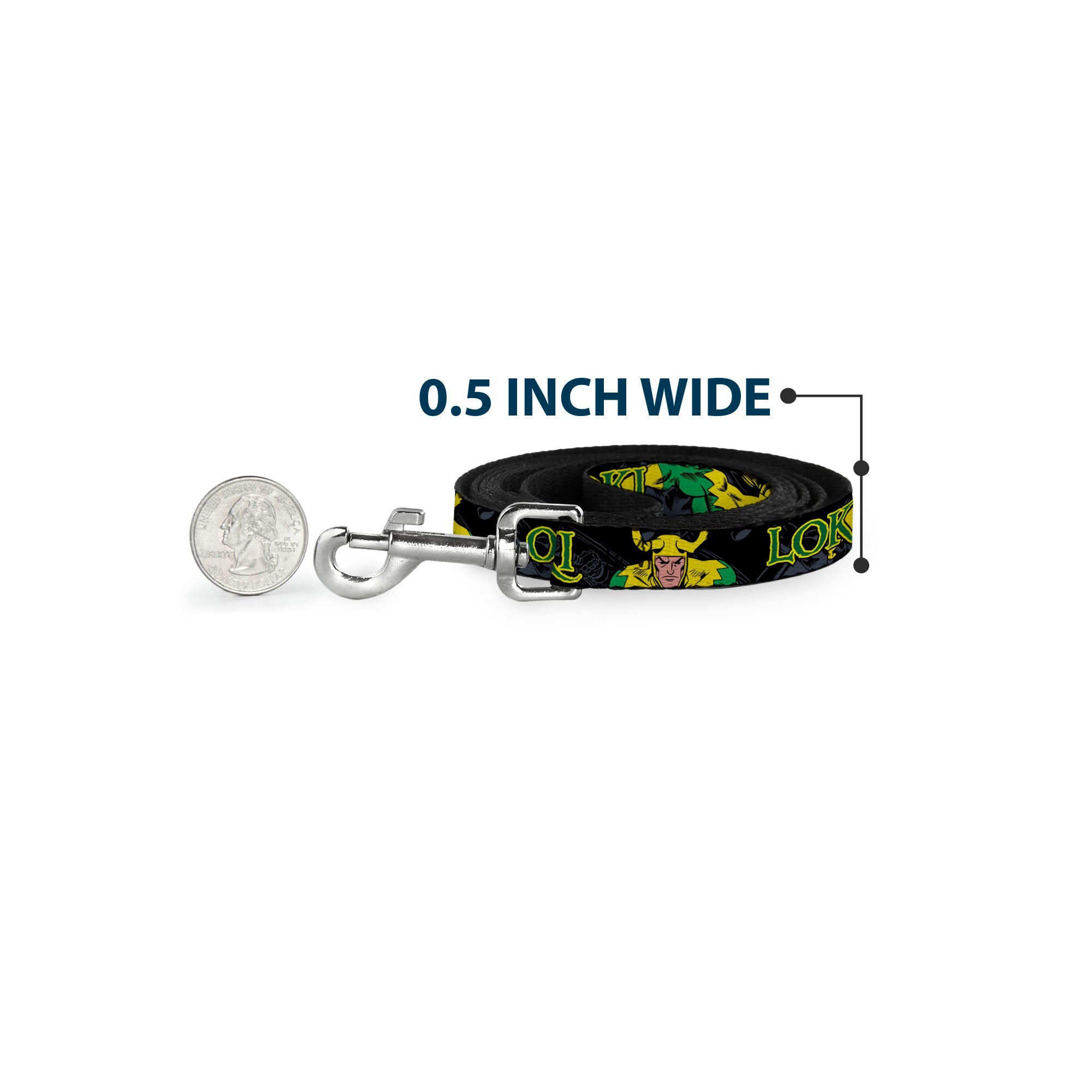 Dog Leash - LOKI in Action Black/Gray/Yellow/Green