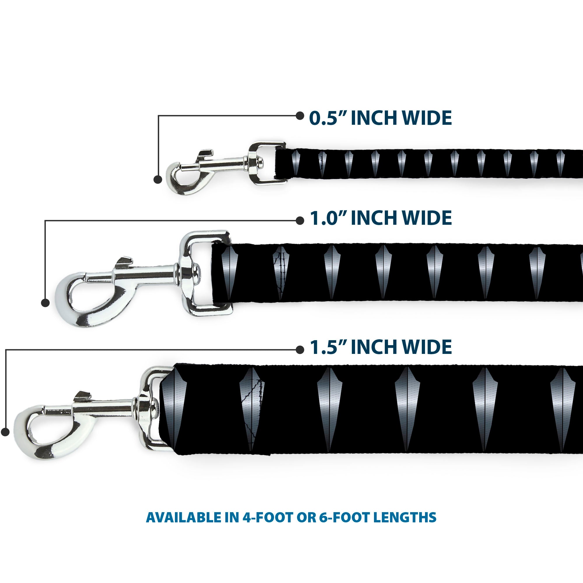 Dog Leash - Black Panther Tooth Necklace Black/Silvers