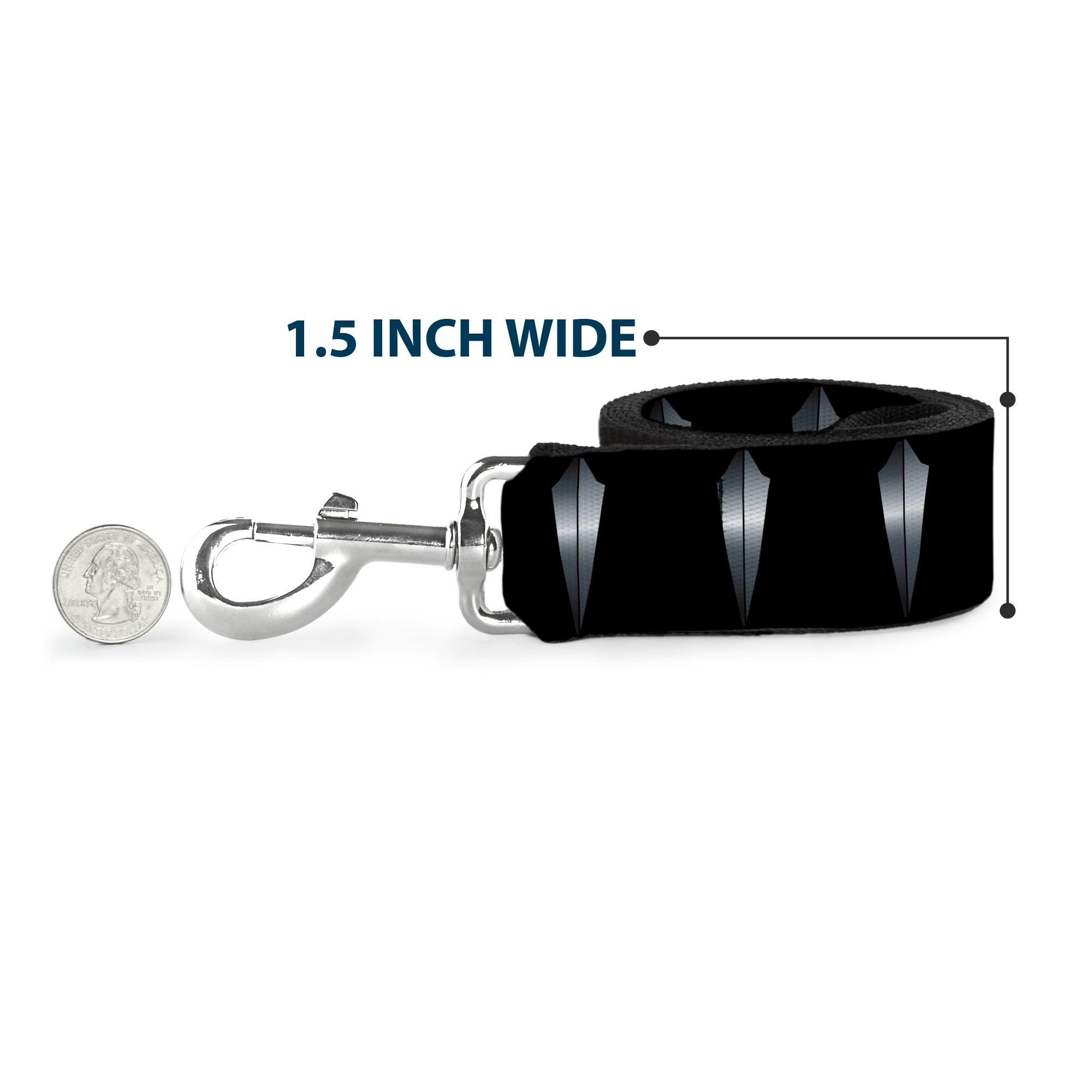 Dog Leash - Black Panther Tooth Necklace Black/Silvers