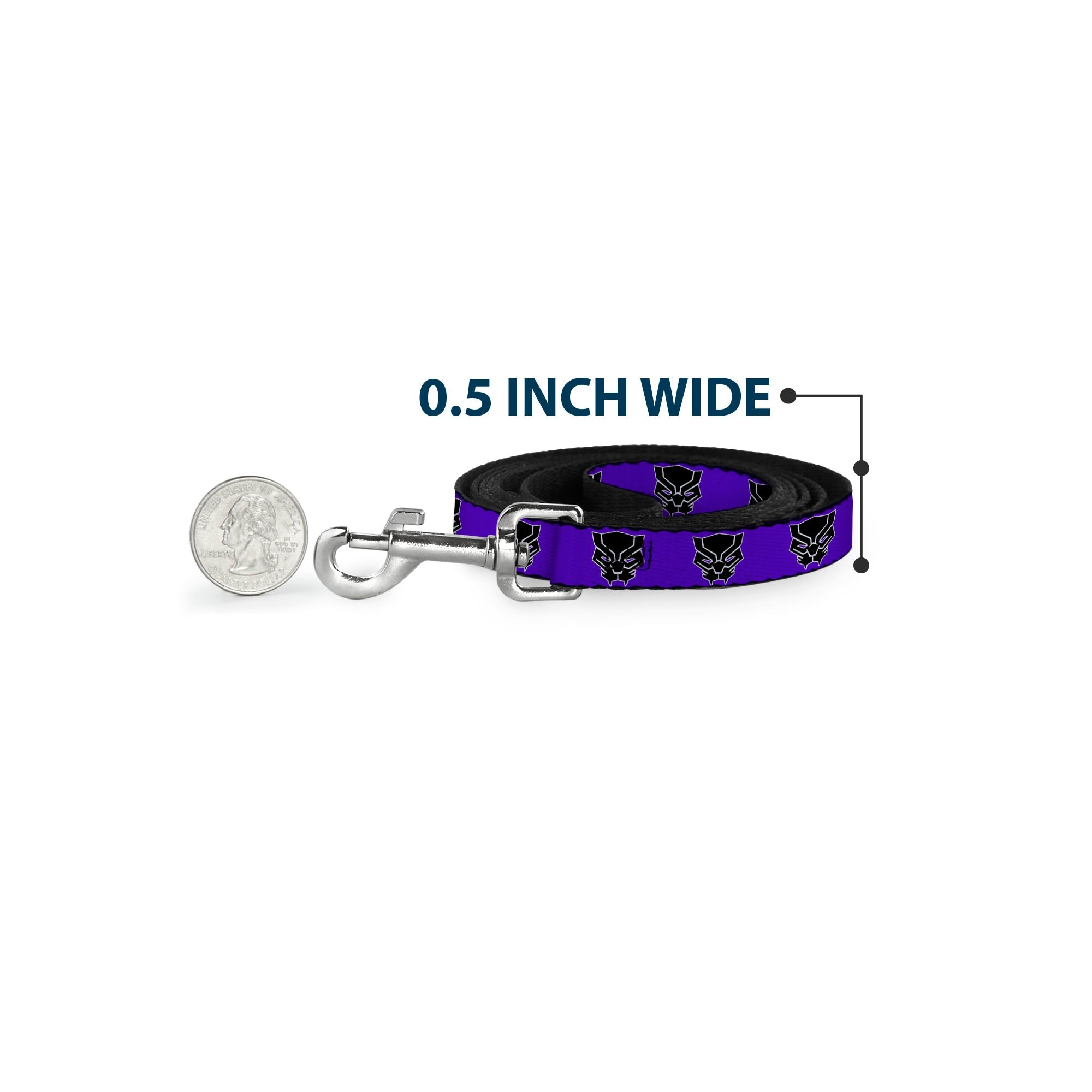 Dog Leash - Black Panther Avengers Icon Purple/White/Black