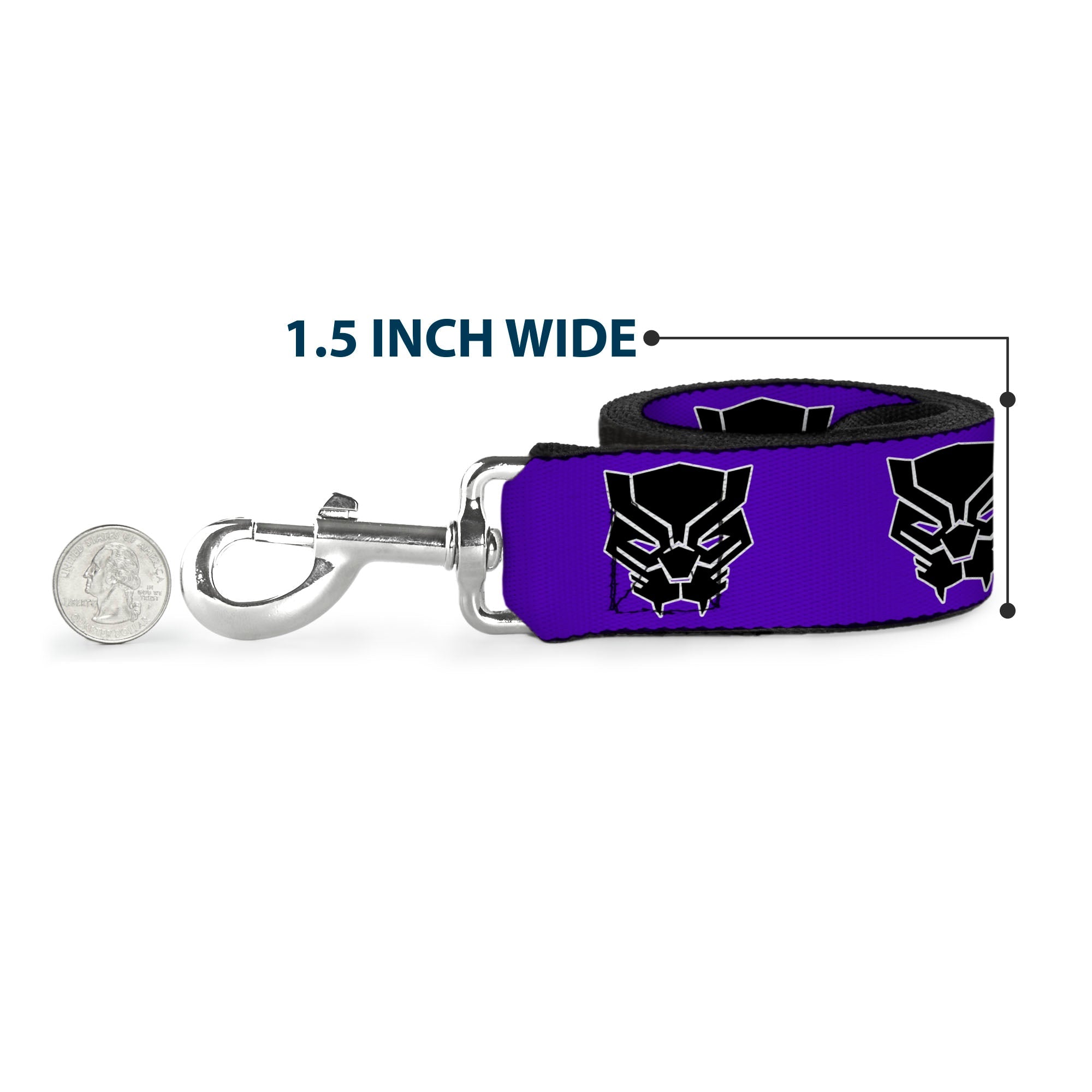 Dog Leash - Black Panther Avengers Icon Purple/White/Black