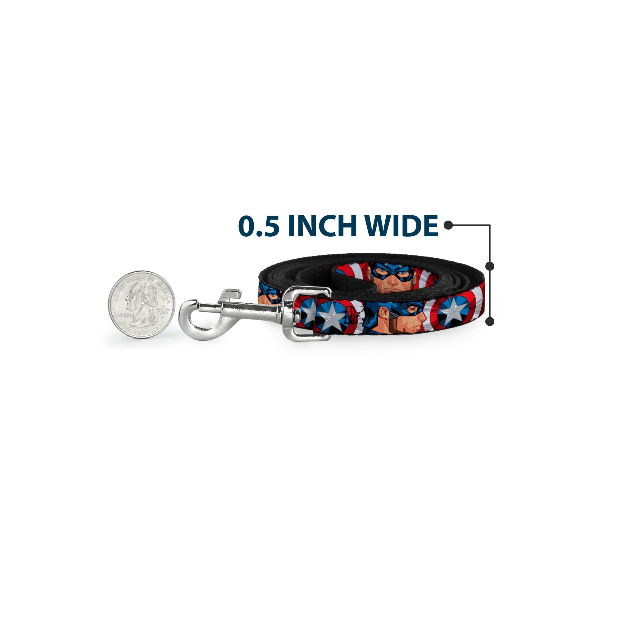 Dog Leash - Captain America Face Turns/Shield CLOSE-UP