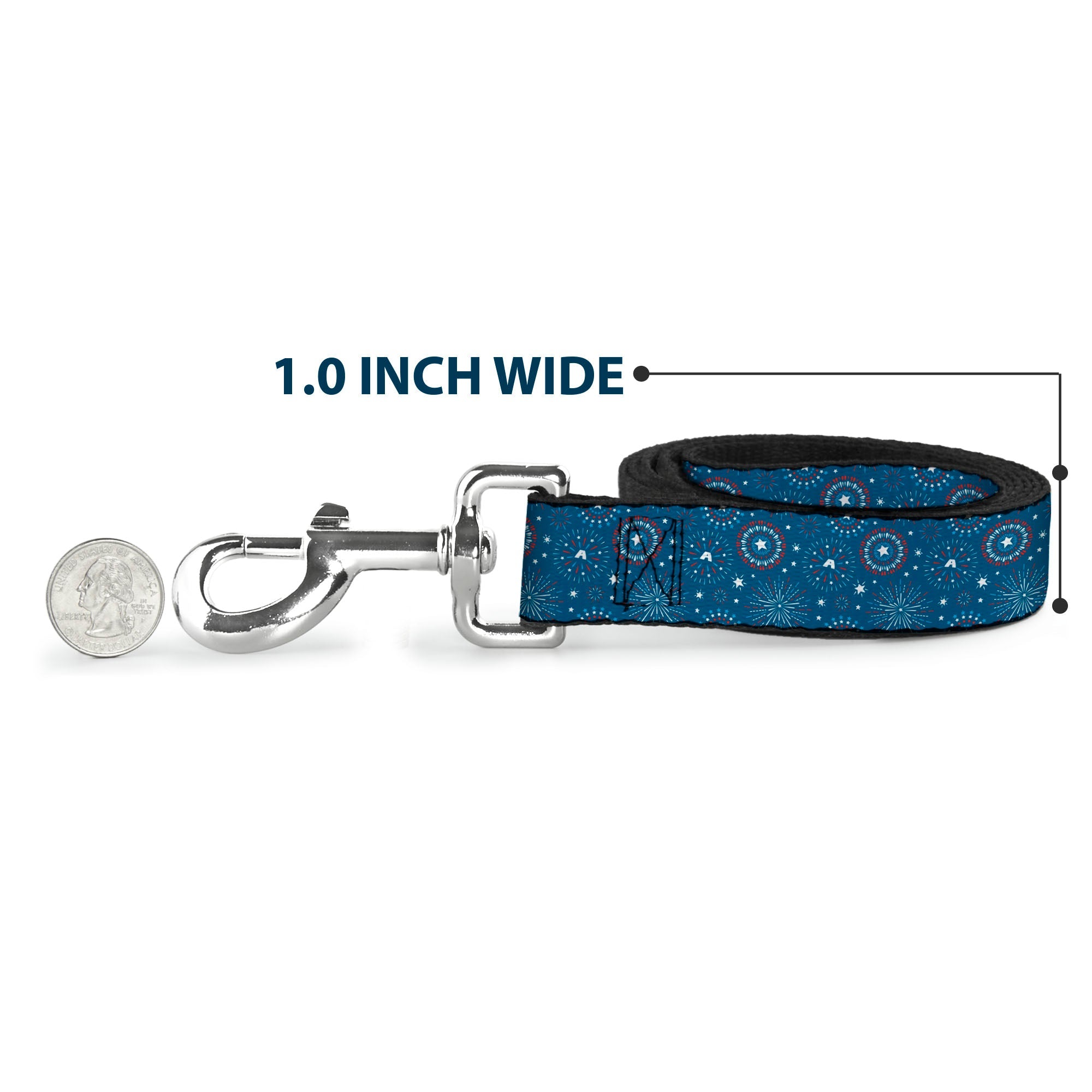 Dog Leash - Captain America Fireworks Icons Blue/Red/White