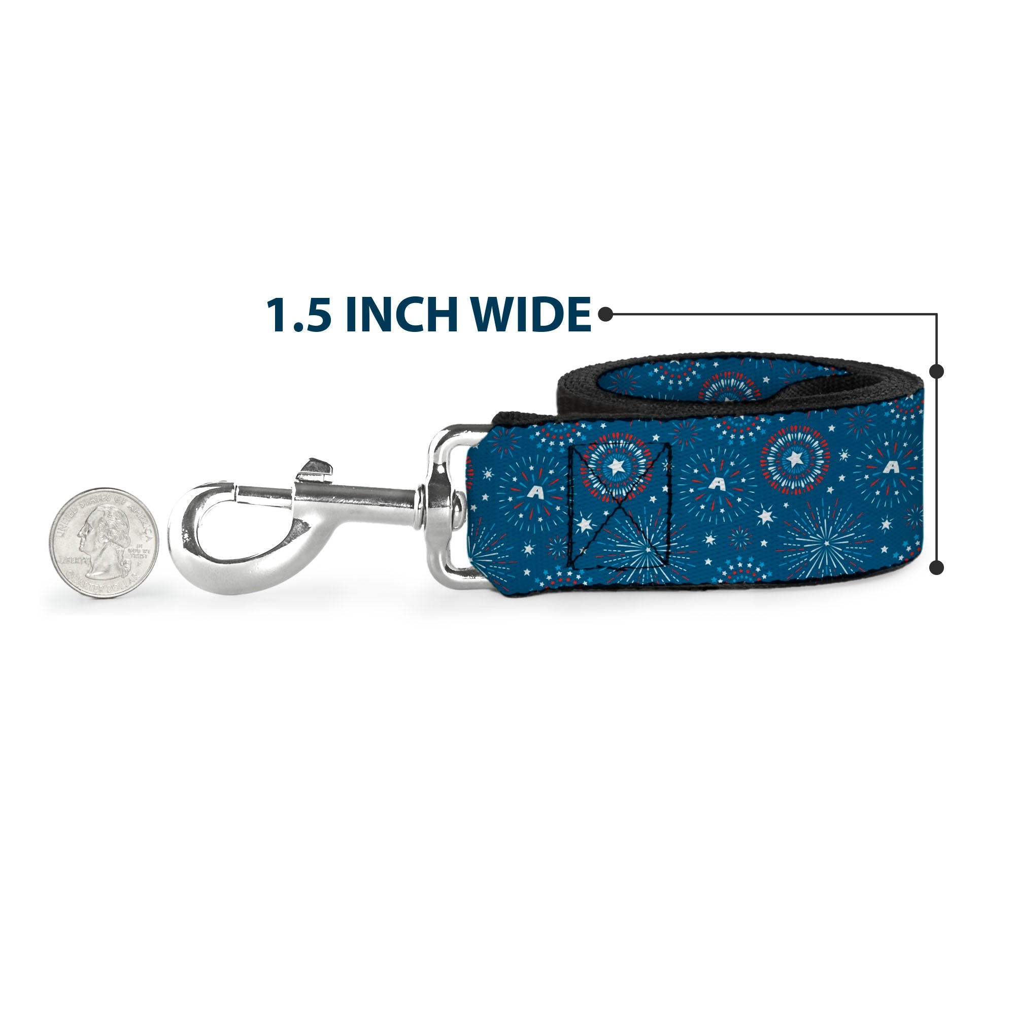 Dog Leash - Captain America Fireworks Icons Blue/Red/White