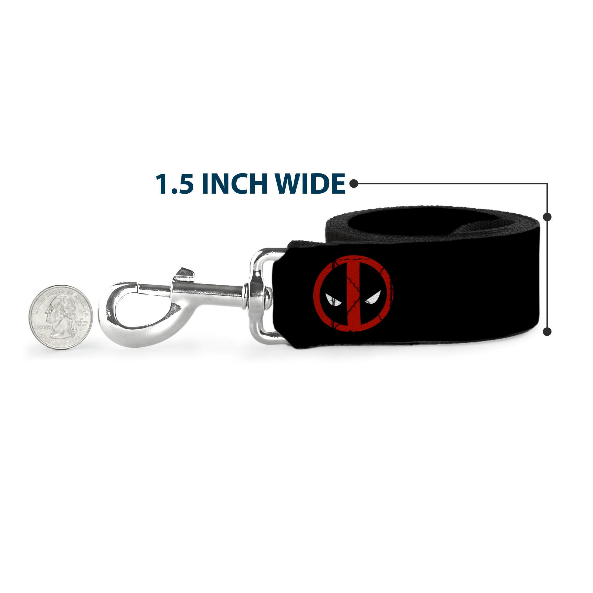 Dog Leash - Deadpool Logo Black/Red/White