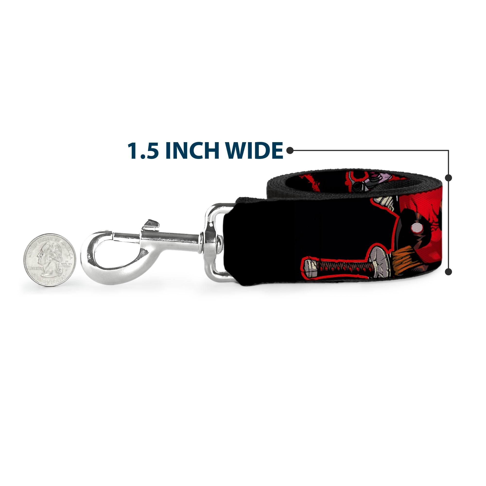 Dog Leash - Deadpool 2-Action Poses/Splatter Logo Black/Red/White