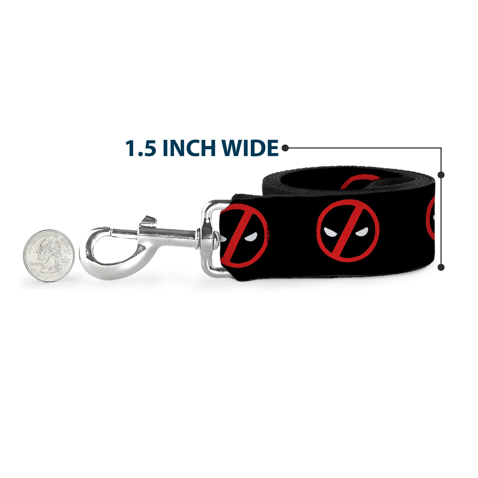 Dog Leash - Deadpool Logo2 Black/Red/White