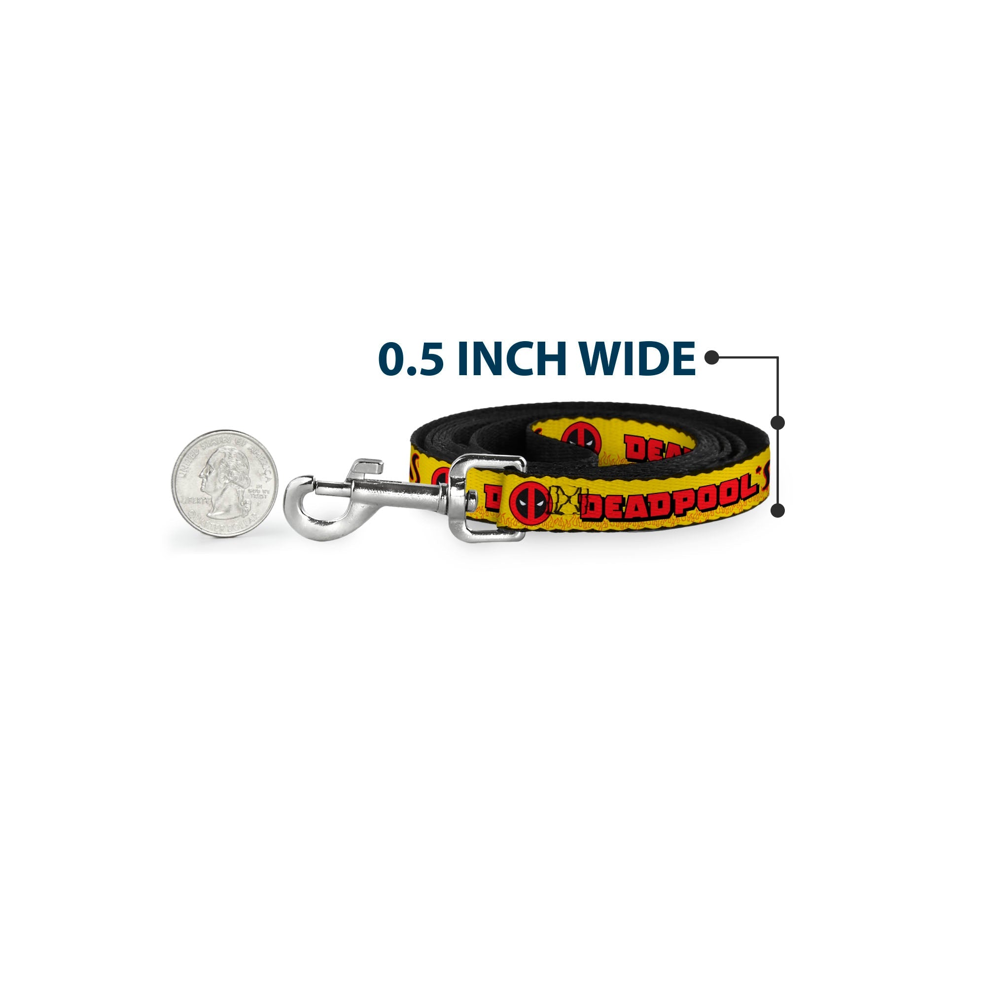 Dog Leash - DEADPOOL'S CHIMICHANGAS Flames Yellow/Black/Red