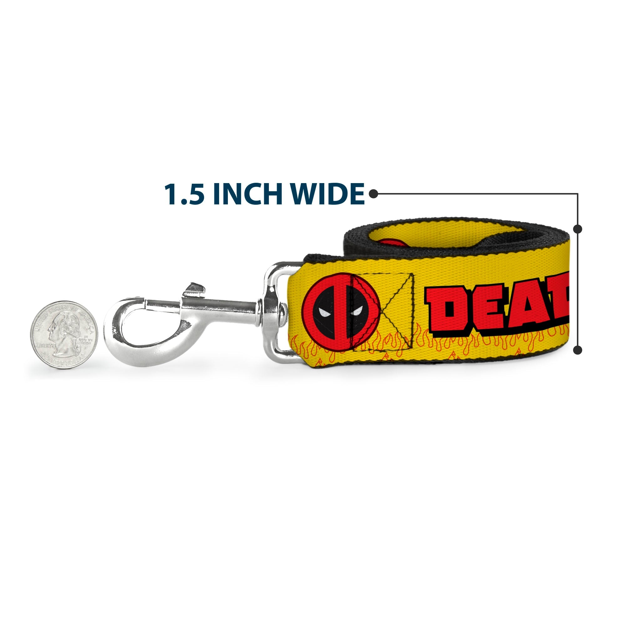 Dog Leash - DEADPOOL'S CHIMICHANGAS Flames Yellow/Black/Red