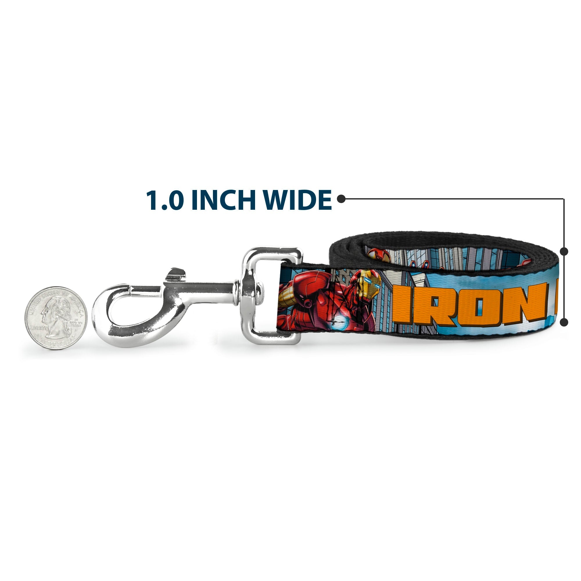 Dog Leash - IRON MAN w/Avengers Logo Cityscape