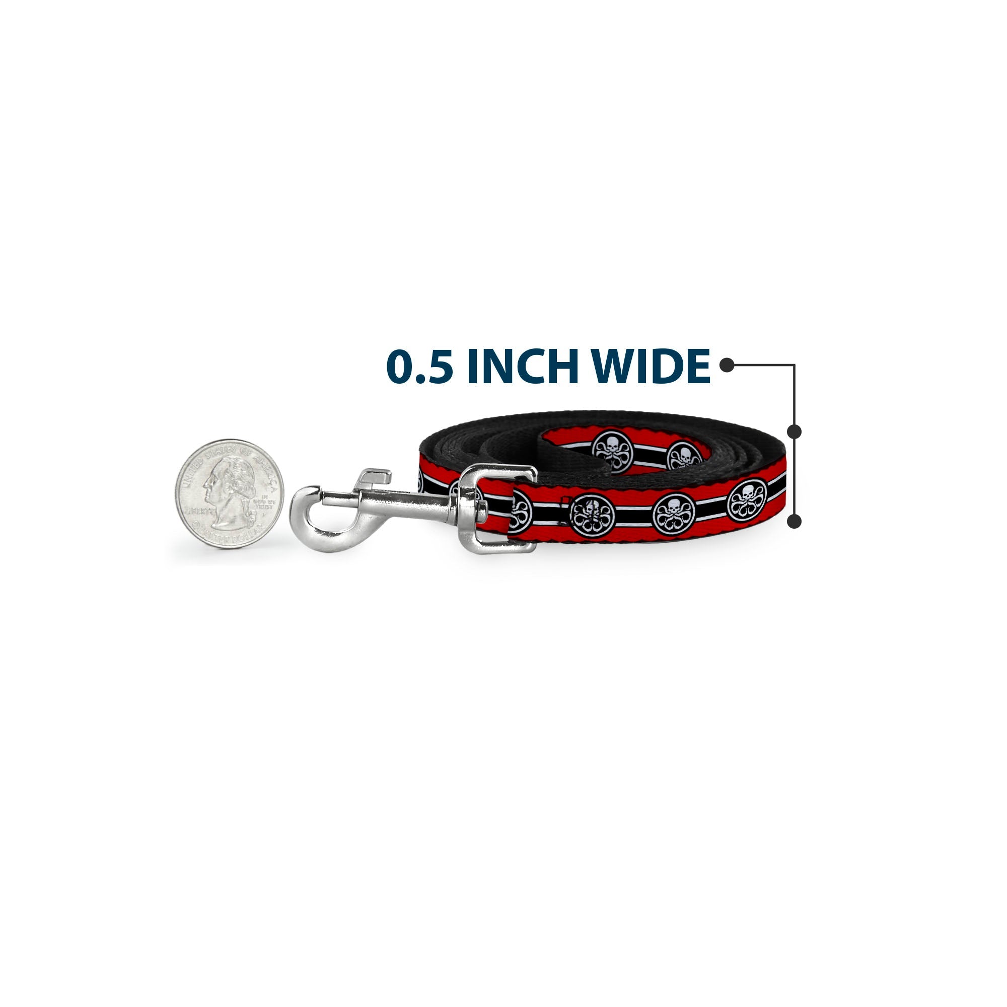 Dog Leash - HYDRA Logo/Stripe Red/Black/White