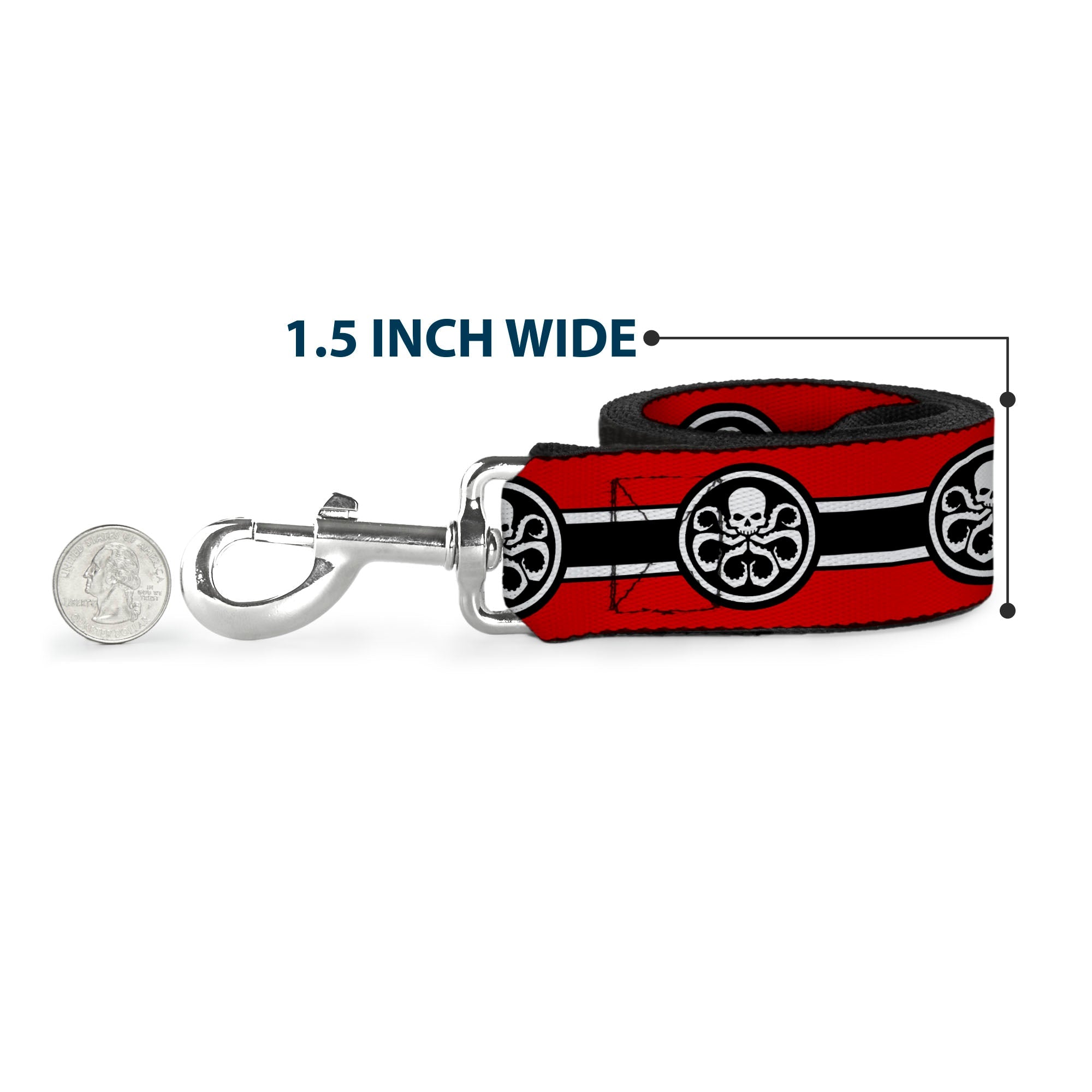 Dog Leash - HYDRA Logo/Stripe Red/Black/White