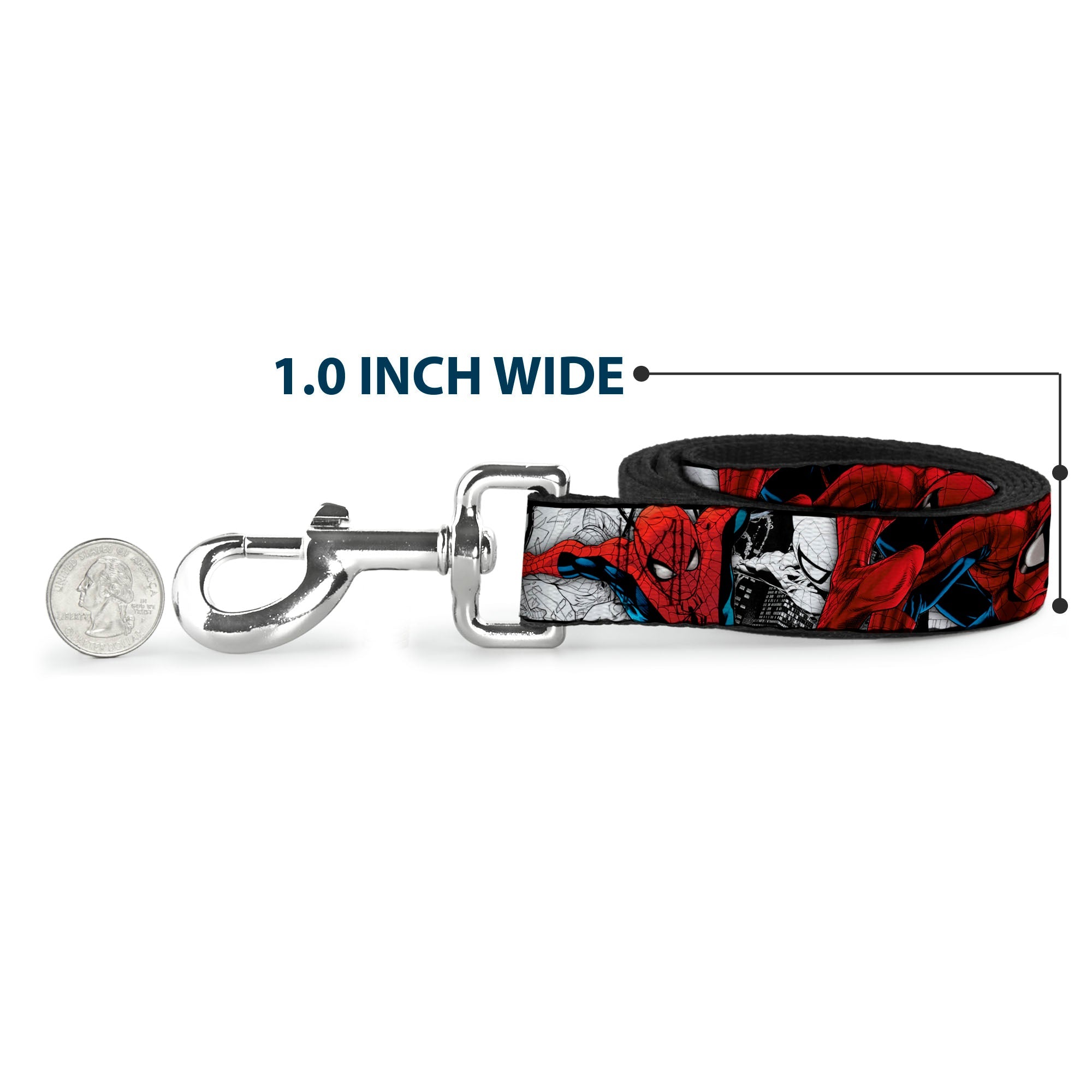Dog Leash - SPIDER-MAN Action Poses/Comic Scenes White/Black/Red