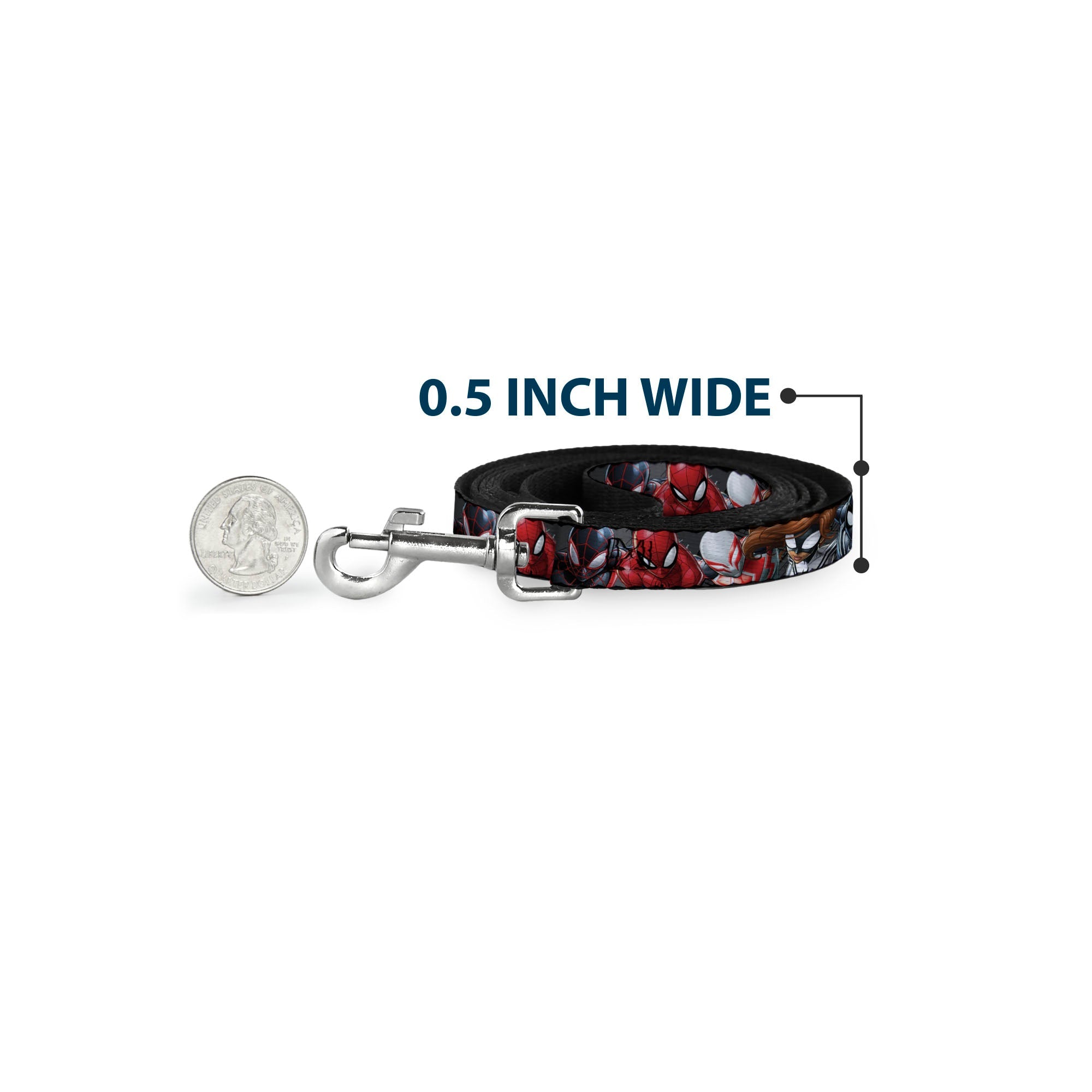 Dog Leash - 6-Spider Hero Action Poses Grays