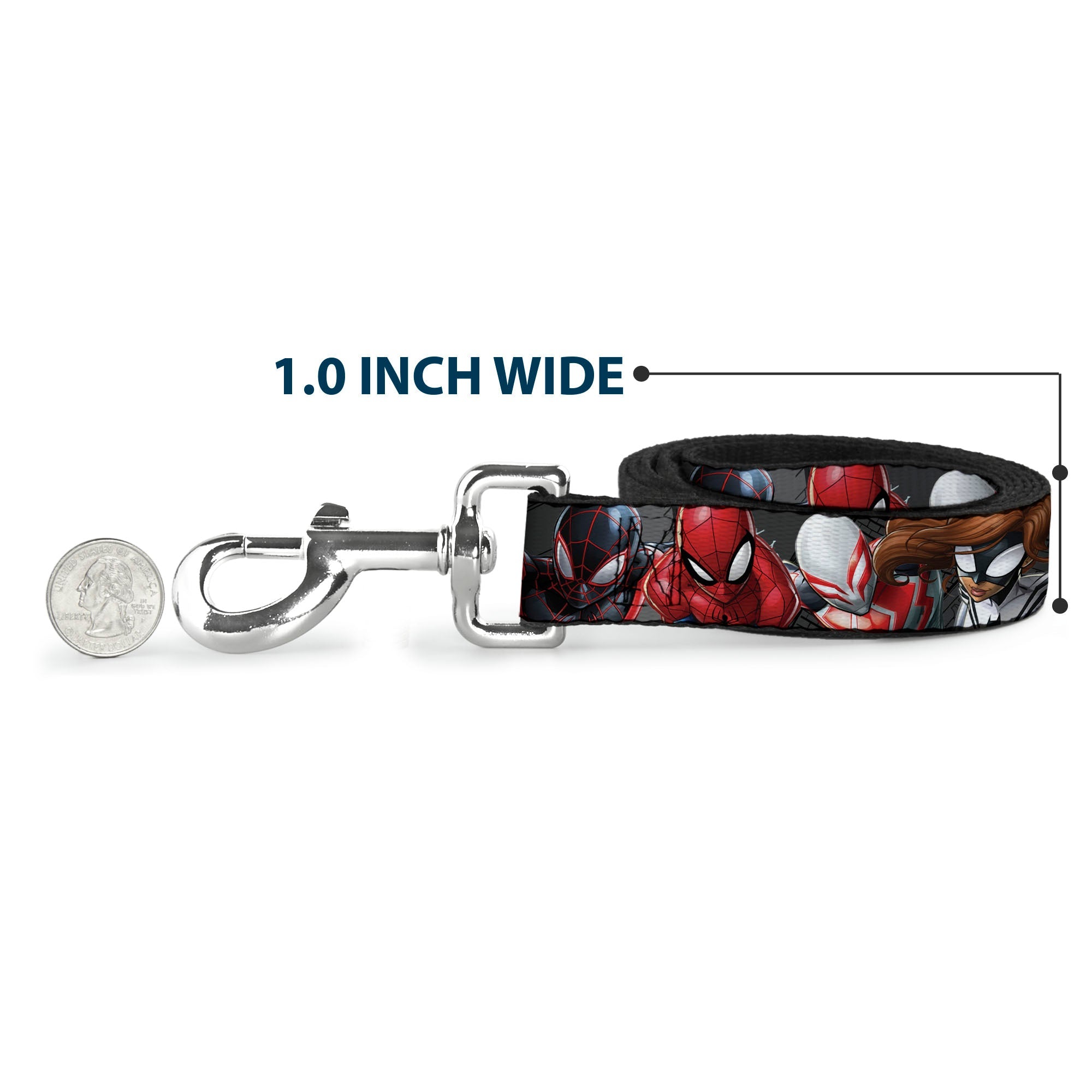 Dog Leash - 6-Spider Hero Action Poses Grays