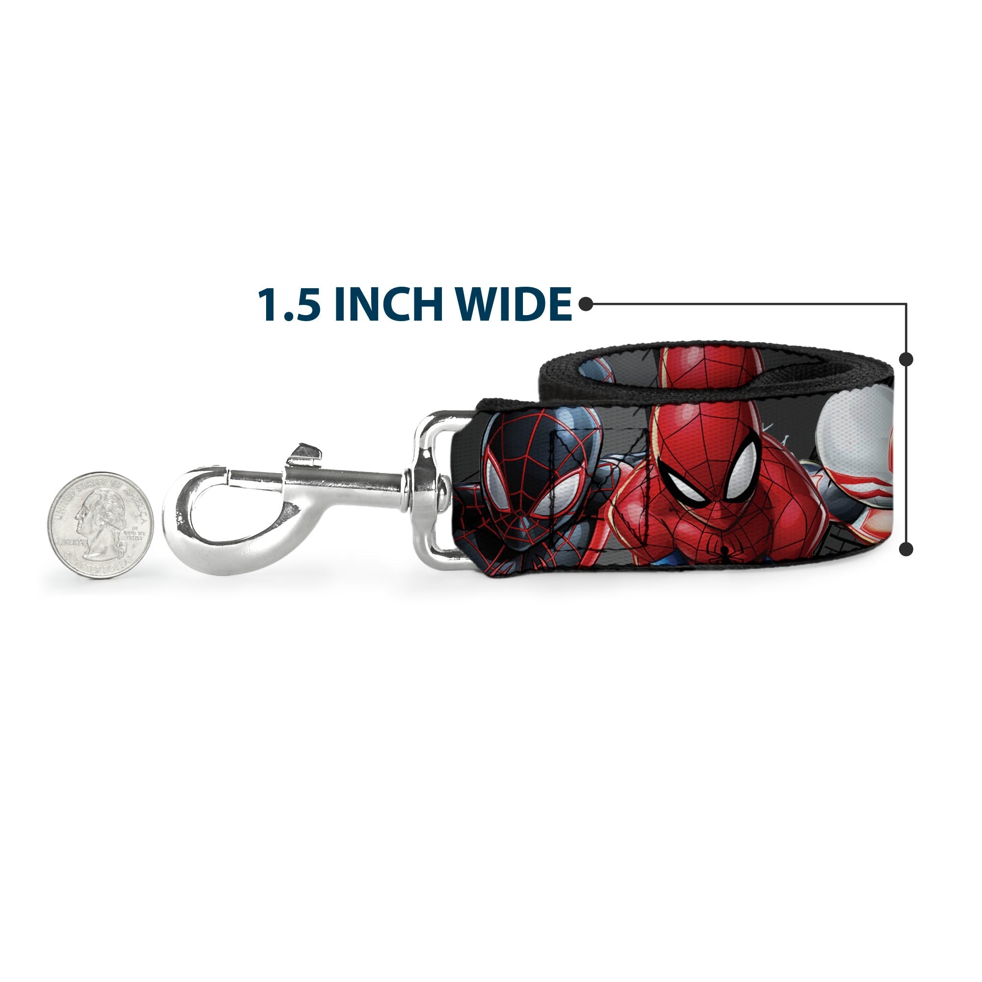 Dog Leash - 6-Spider Hero Action Poses Grays