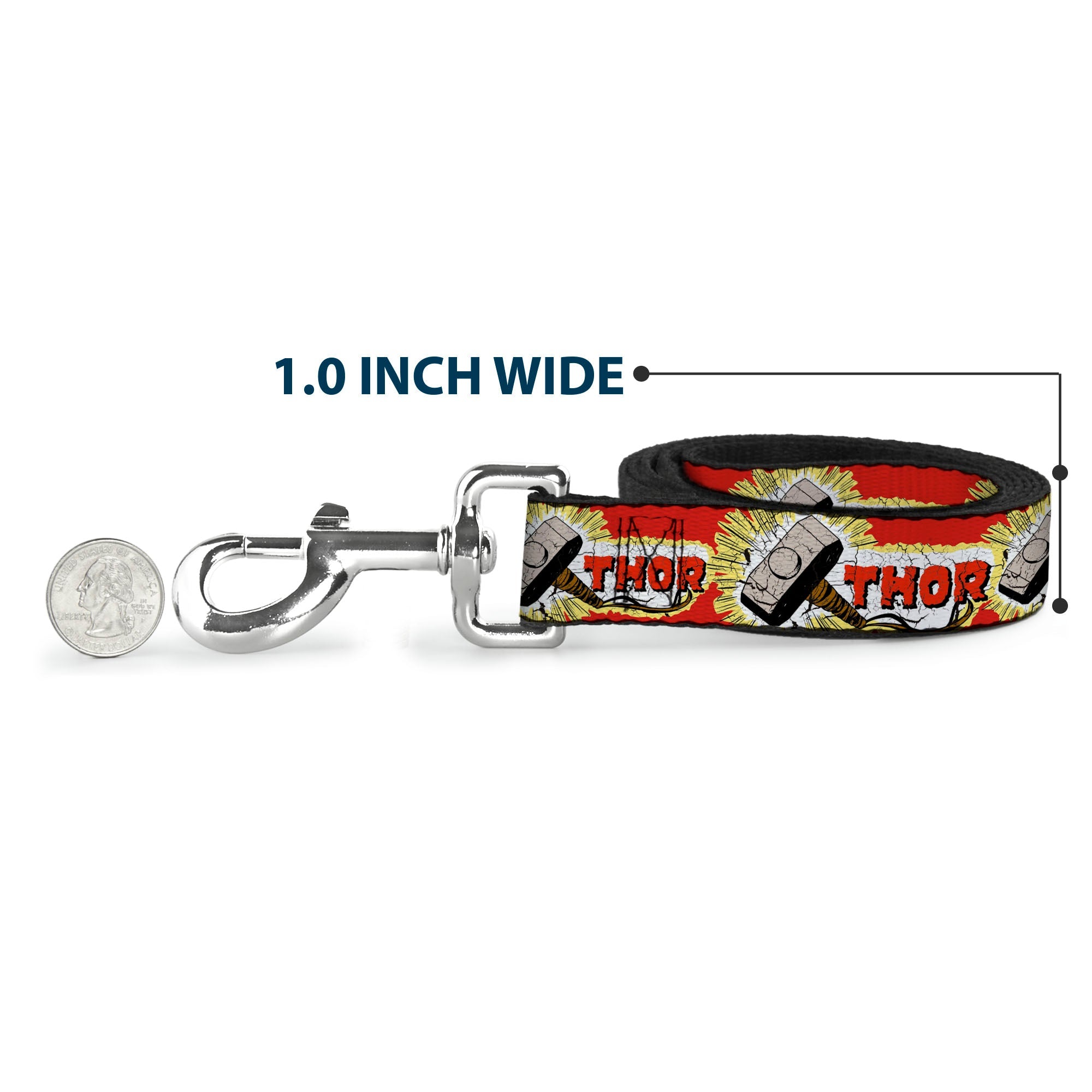 Dog Leash - THOR & Hammer Red/Yellow/White