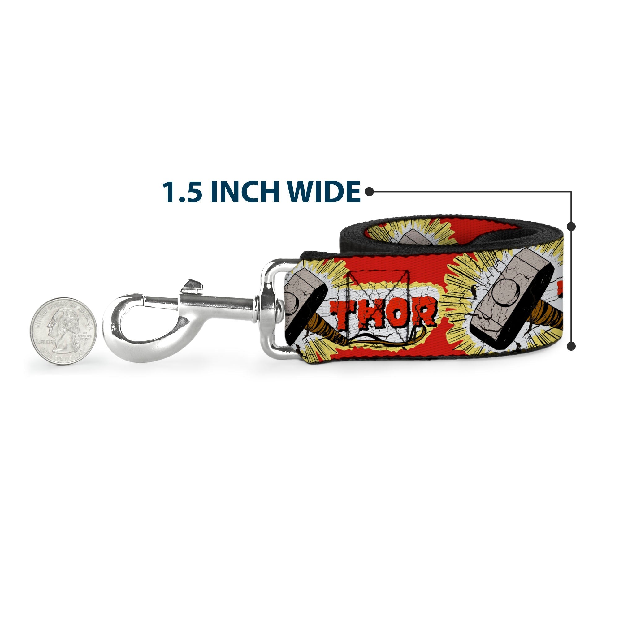 Dog Leash - THOR & Hammer Red/Yellow/White