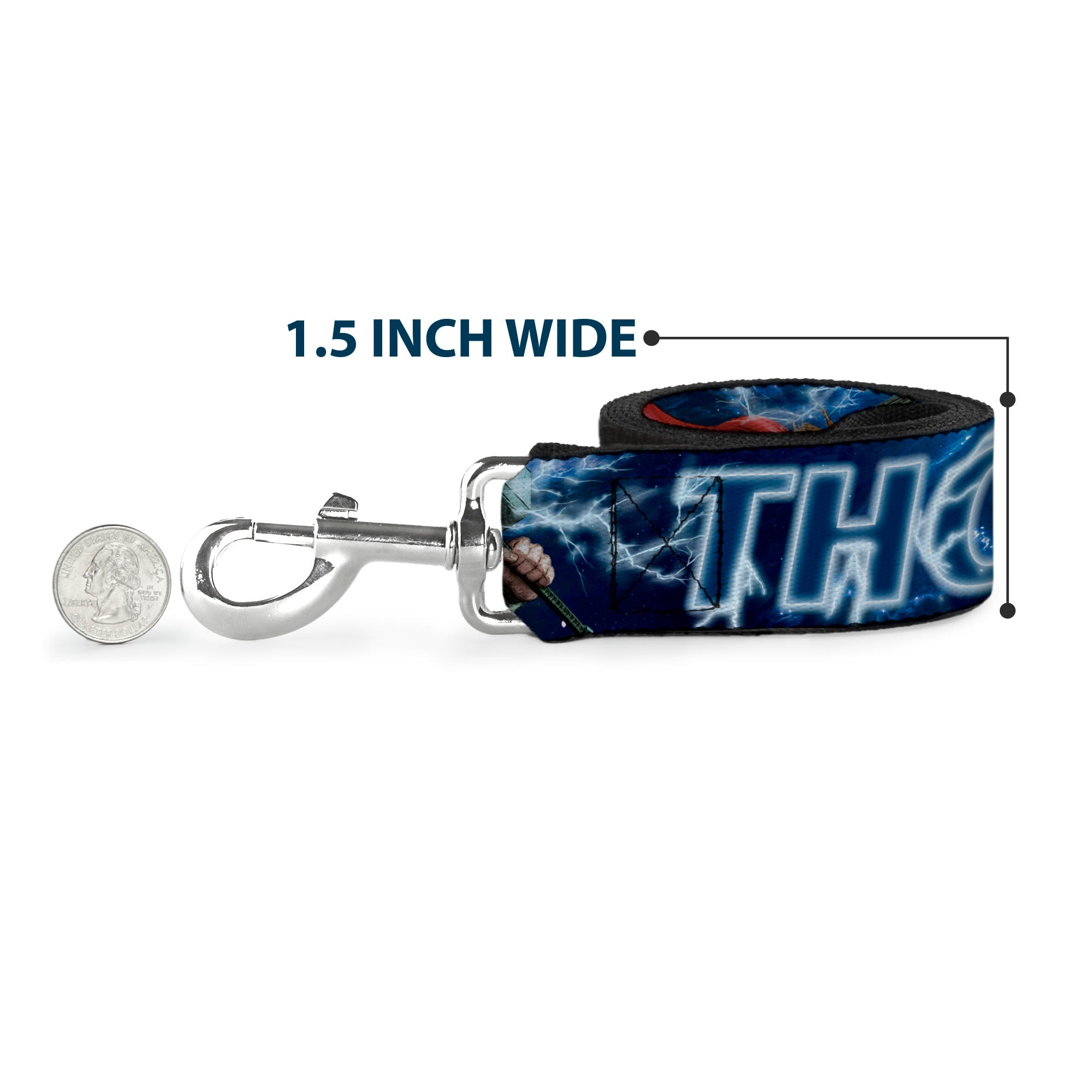 Dog Leash - Avengers THOR Hammer/Action Pose Galaxy Blues/White