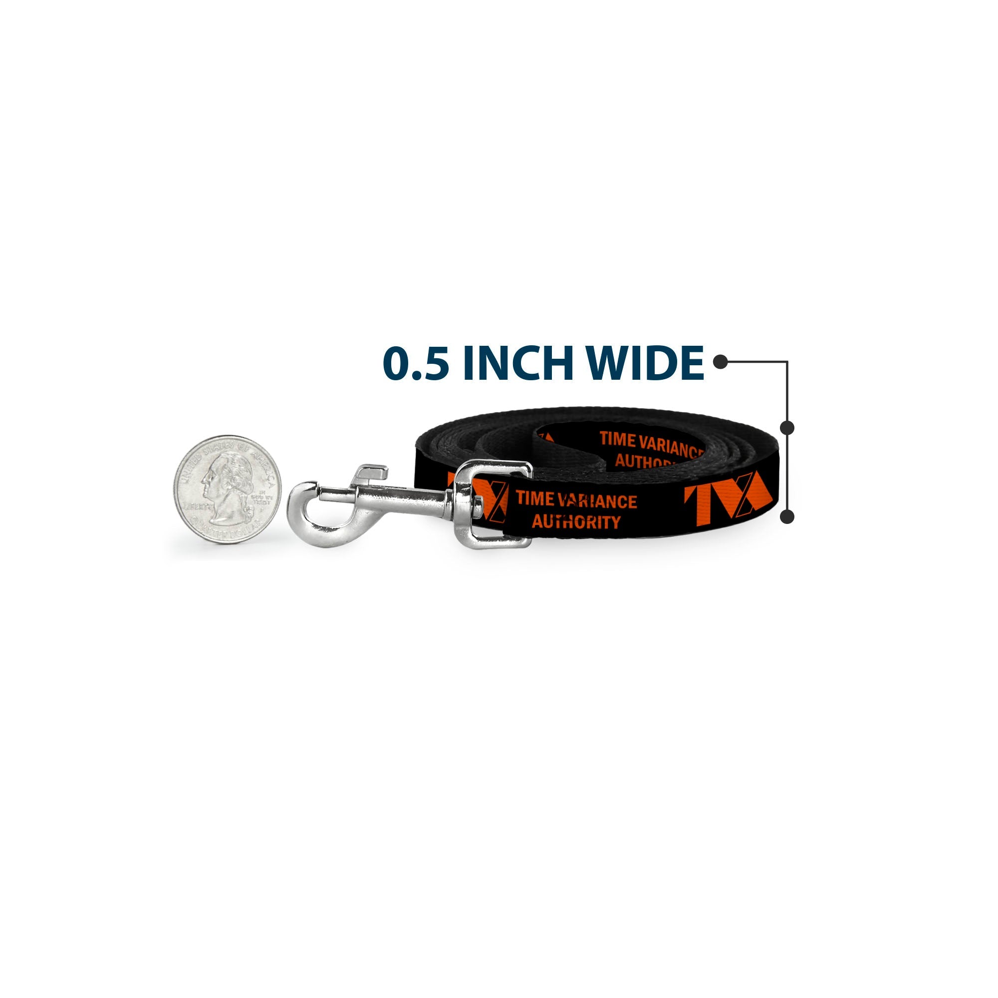 Dog Leash - Loki Series TVA TIME VARIANCE AUTHORITY Text Black/Orange