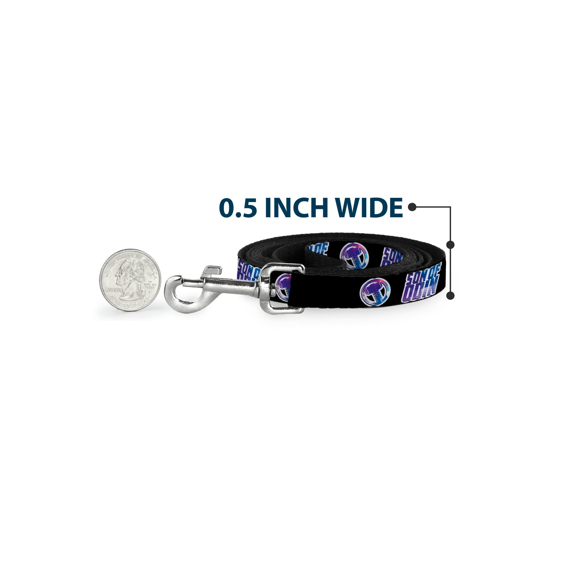 Dog Leash - Thor SON OF ODIN/Hamner Icon Black/White/Blues