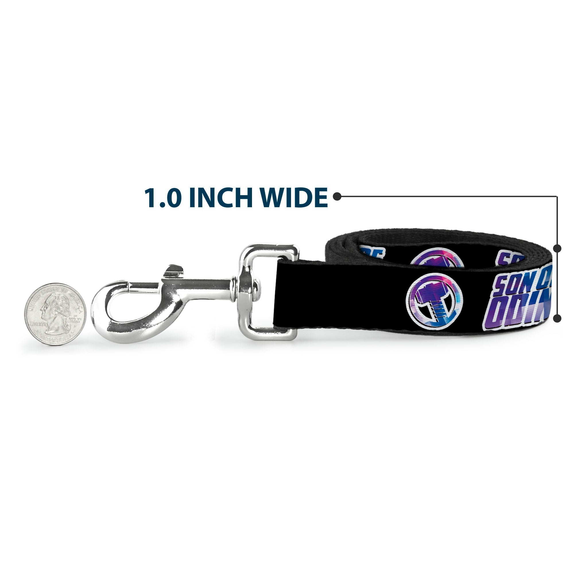 Dog Leash - Thor SON OF ODIN/Hamner Icon Black/White/Blues