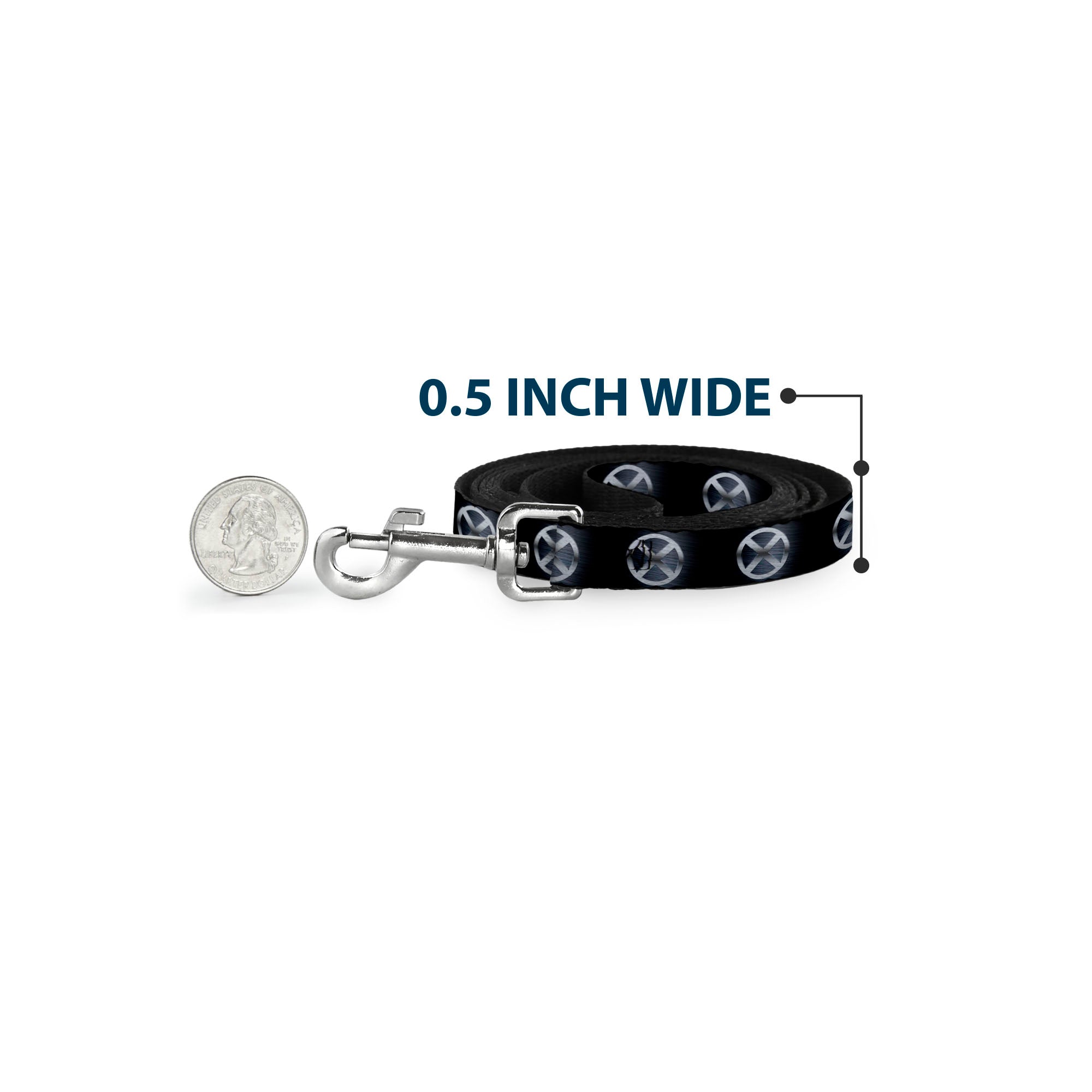 Dog Leash - X-Men X Icon Black/Silvers