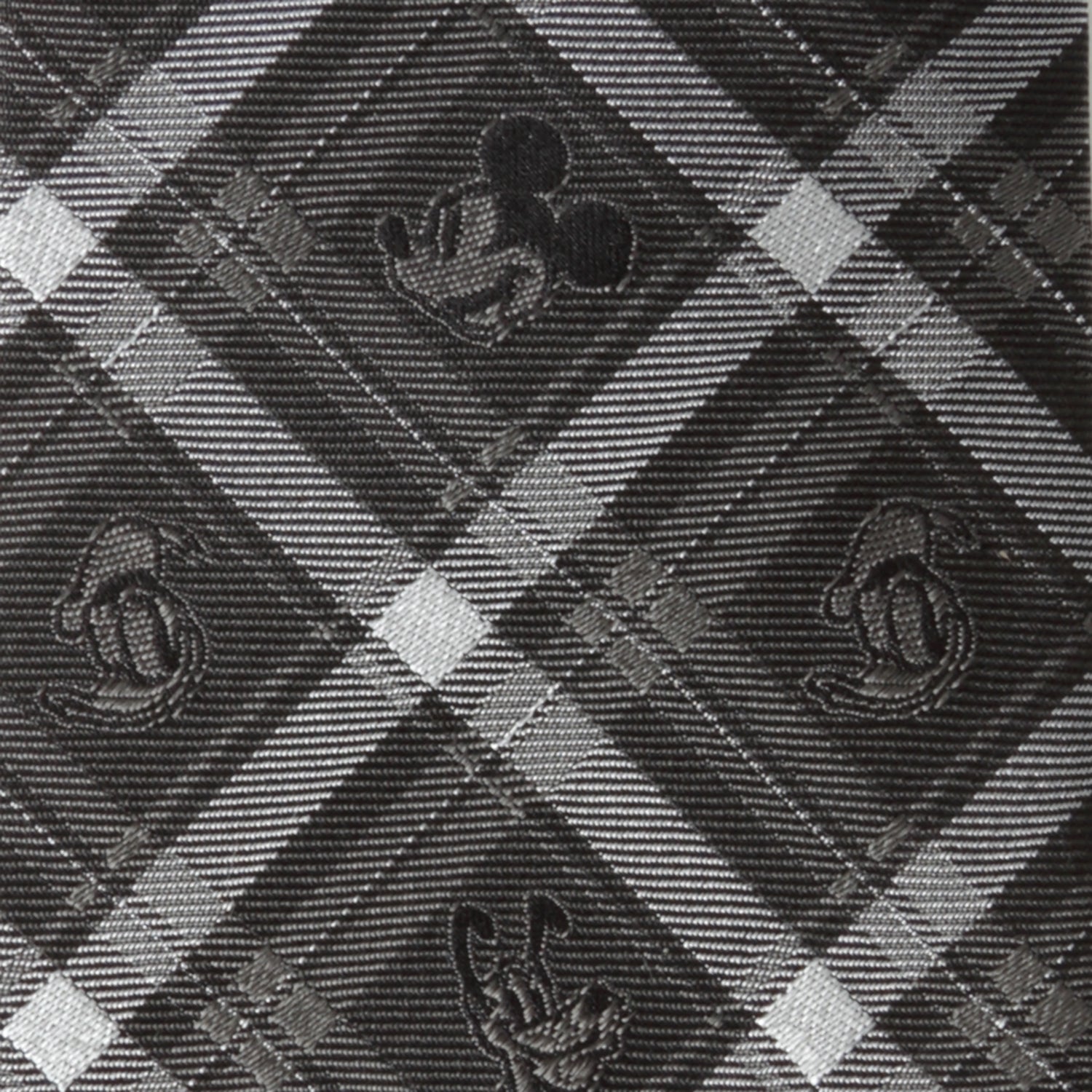 Disney Mickey and Friends Charcoal Plaid Men's Tie