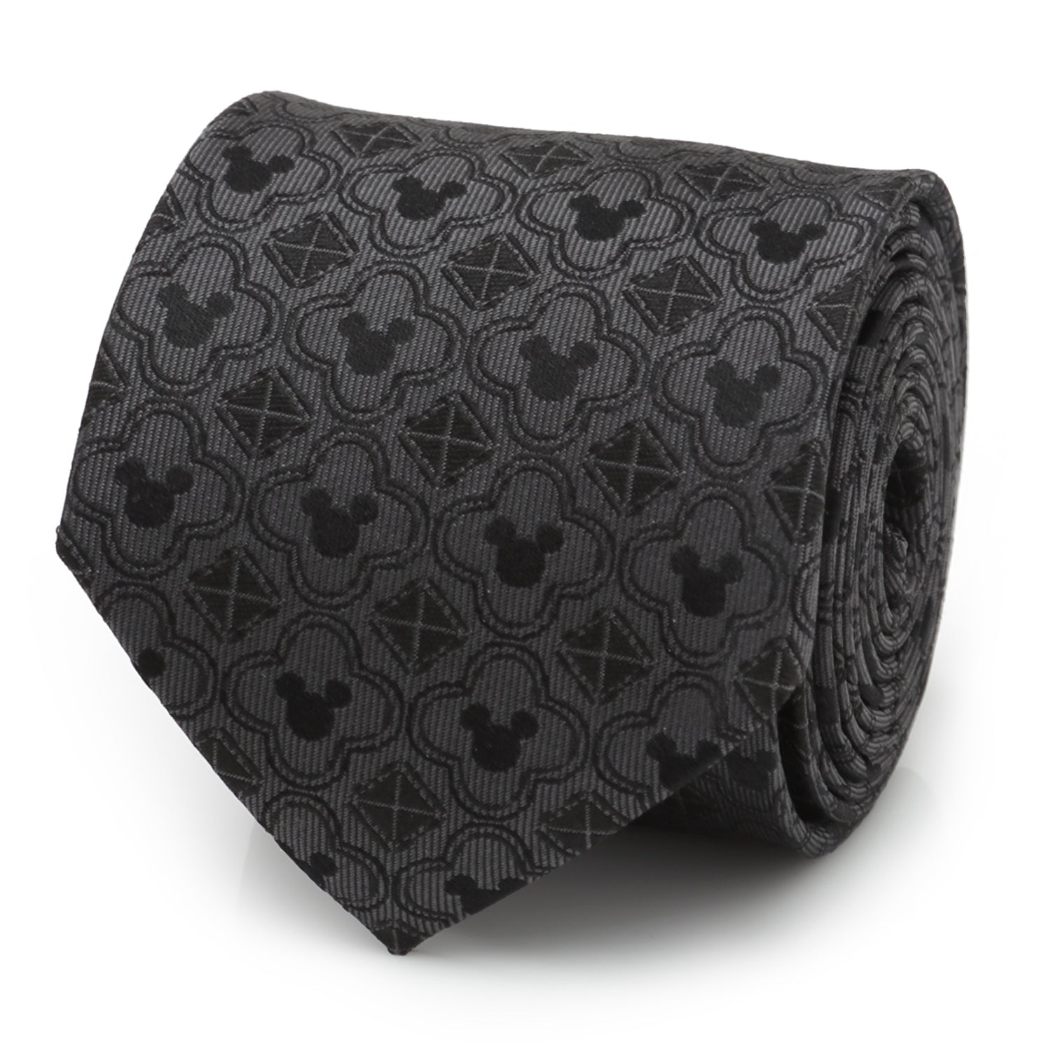 Disney Mickey Mouse Pattern Black Men's Tie