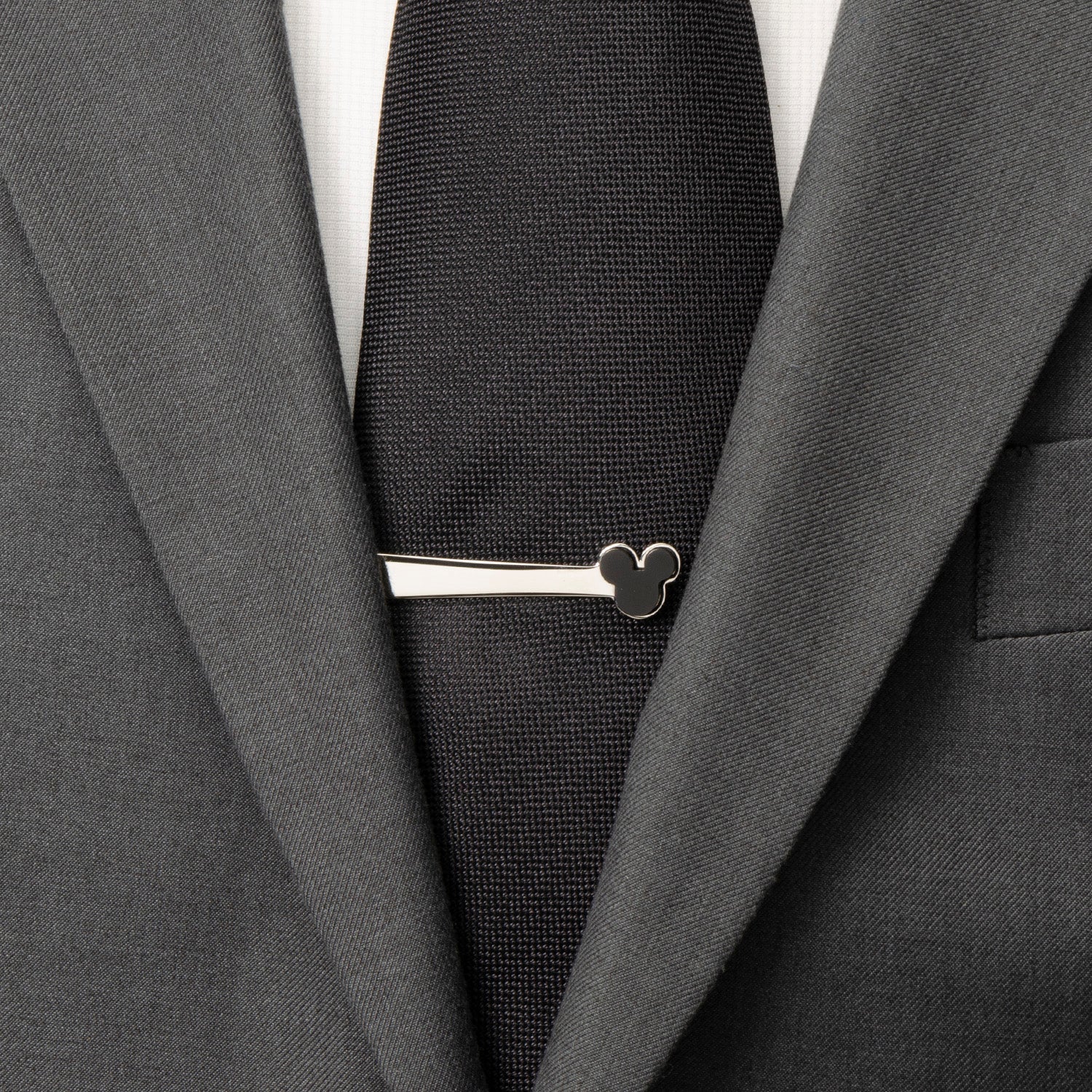 Disney Mickey Mouse Onyx Stainless Steel Tie Bar