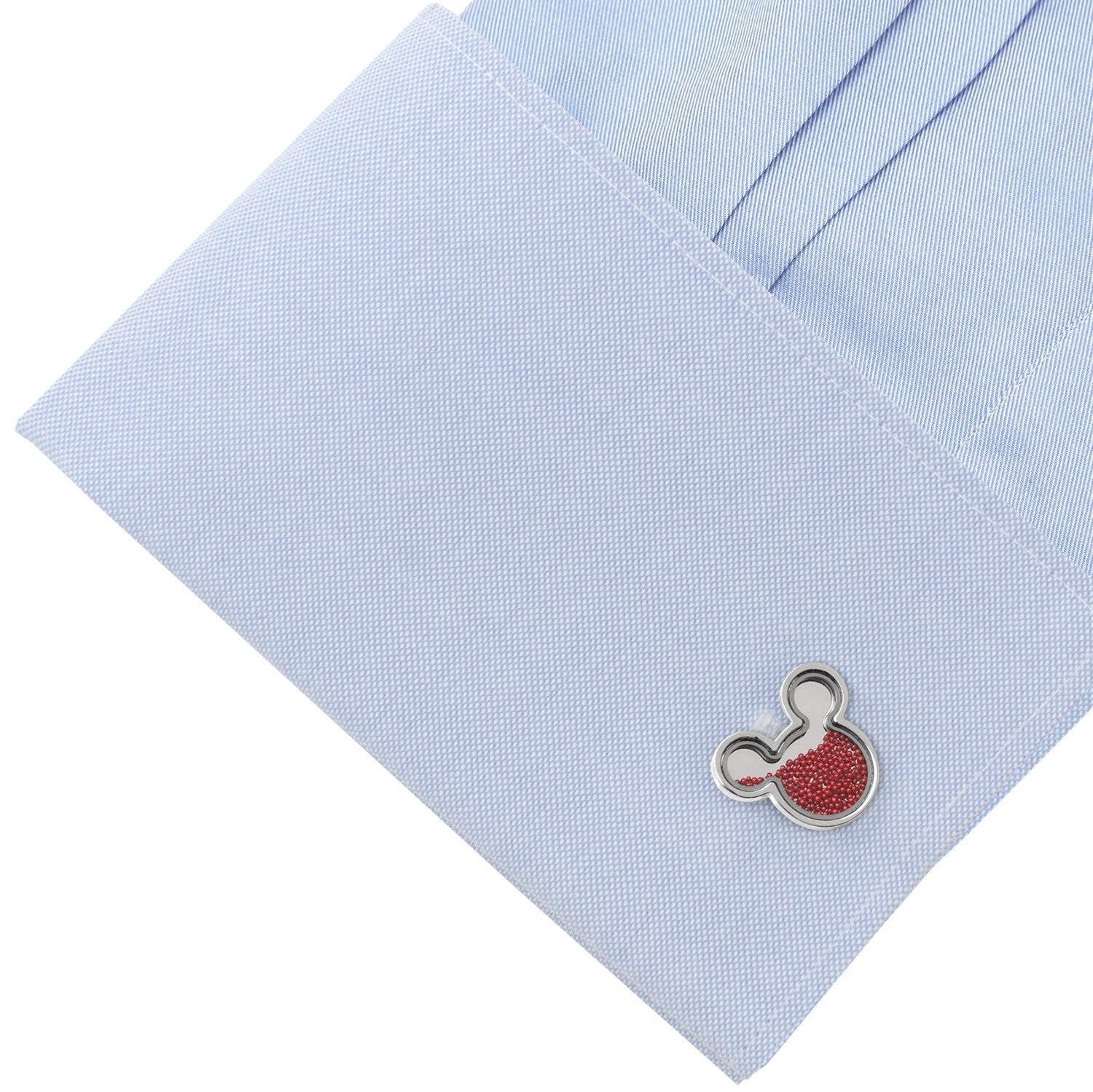 Disney Mickey Mouse Silhouette Red Caviar Bead Cufflinks